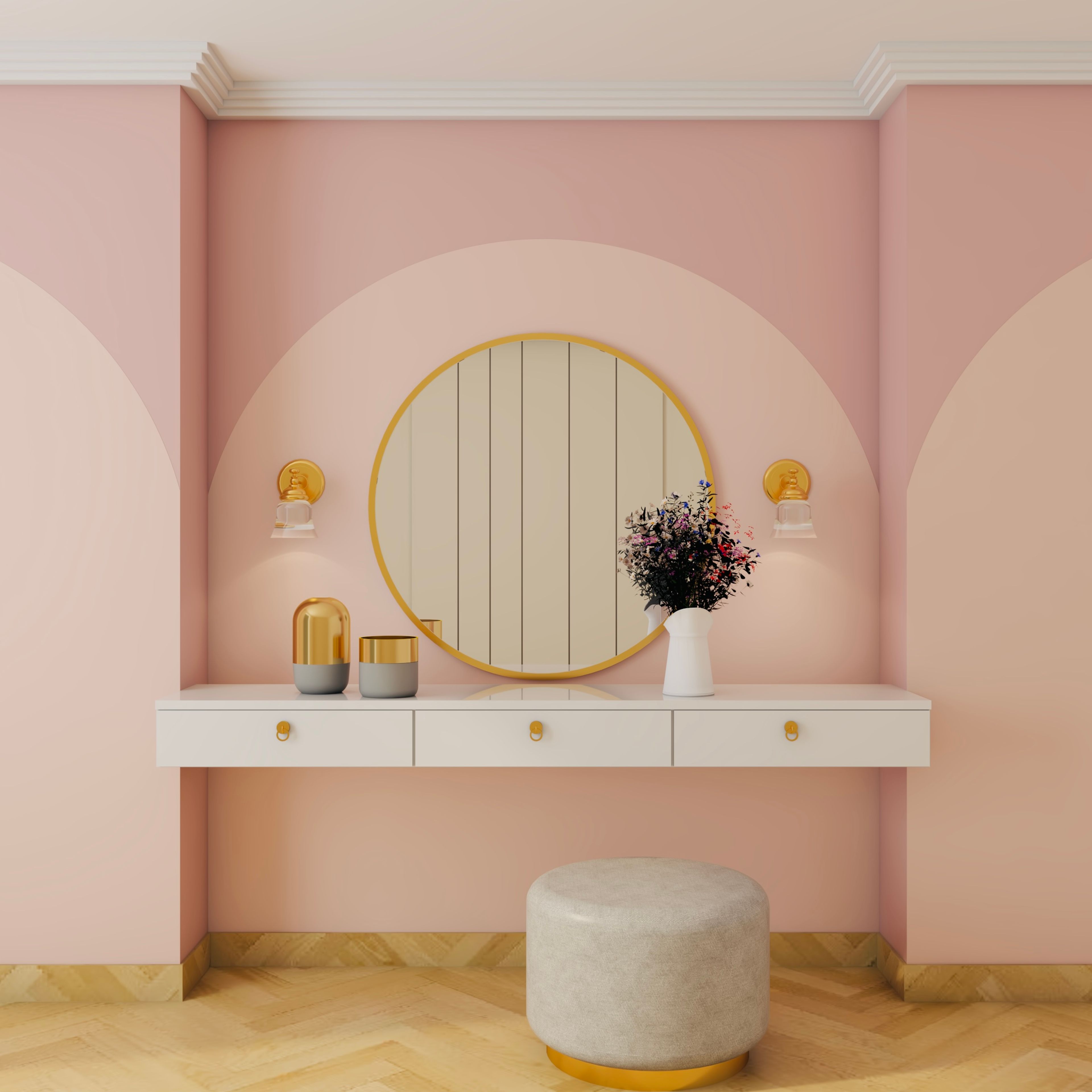 Shabby Chic Themed Compact Sized Foyer Design