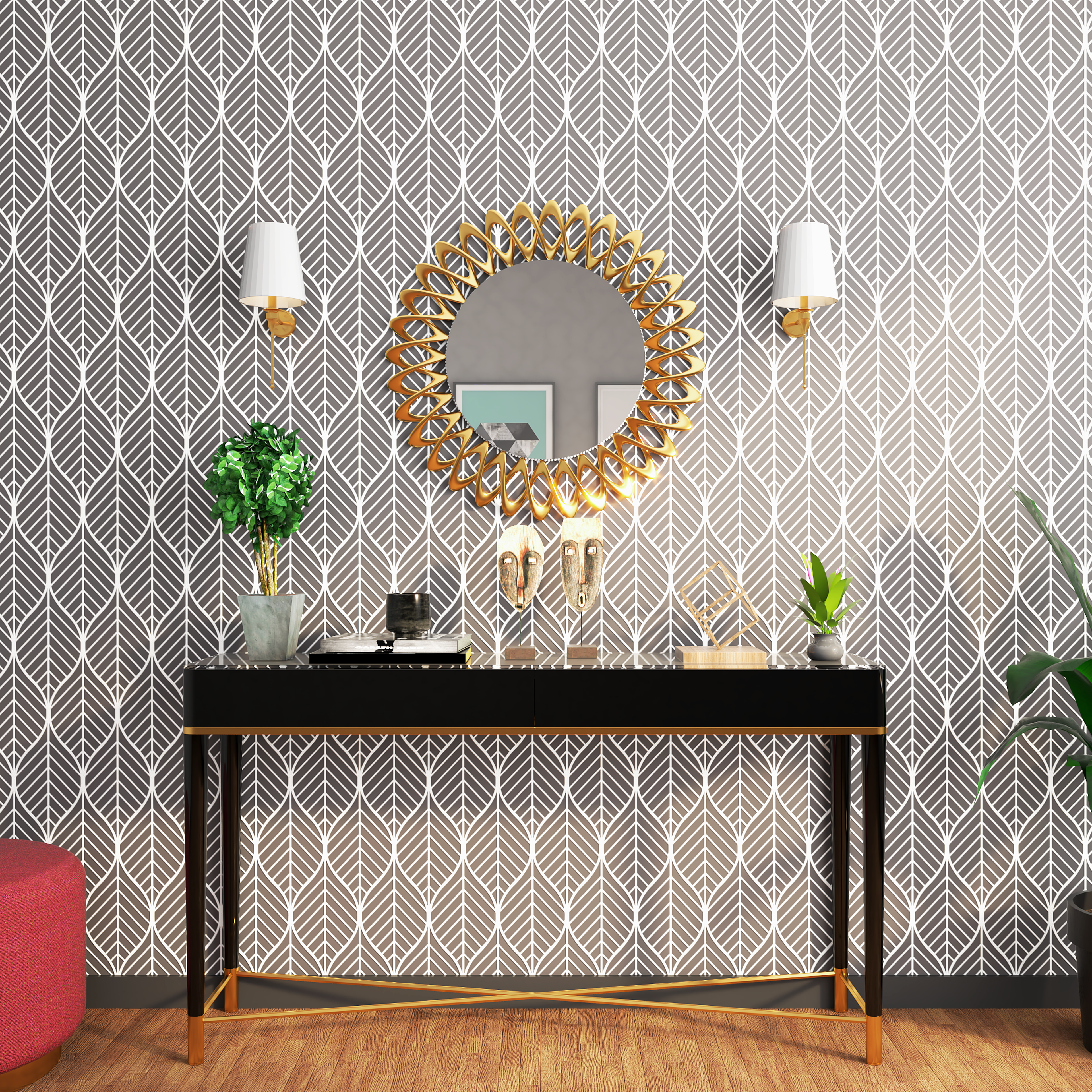 Contemporary Motif Wallpaper Design For Foyers