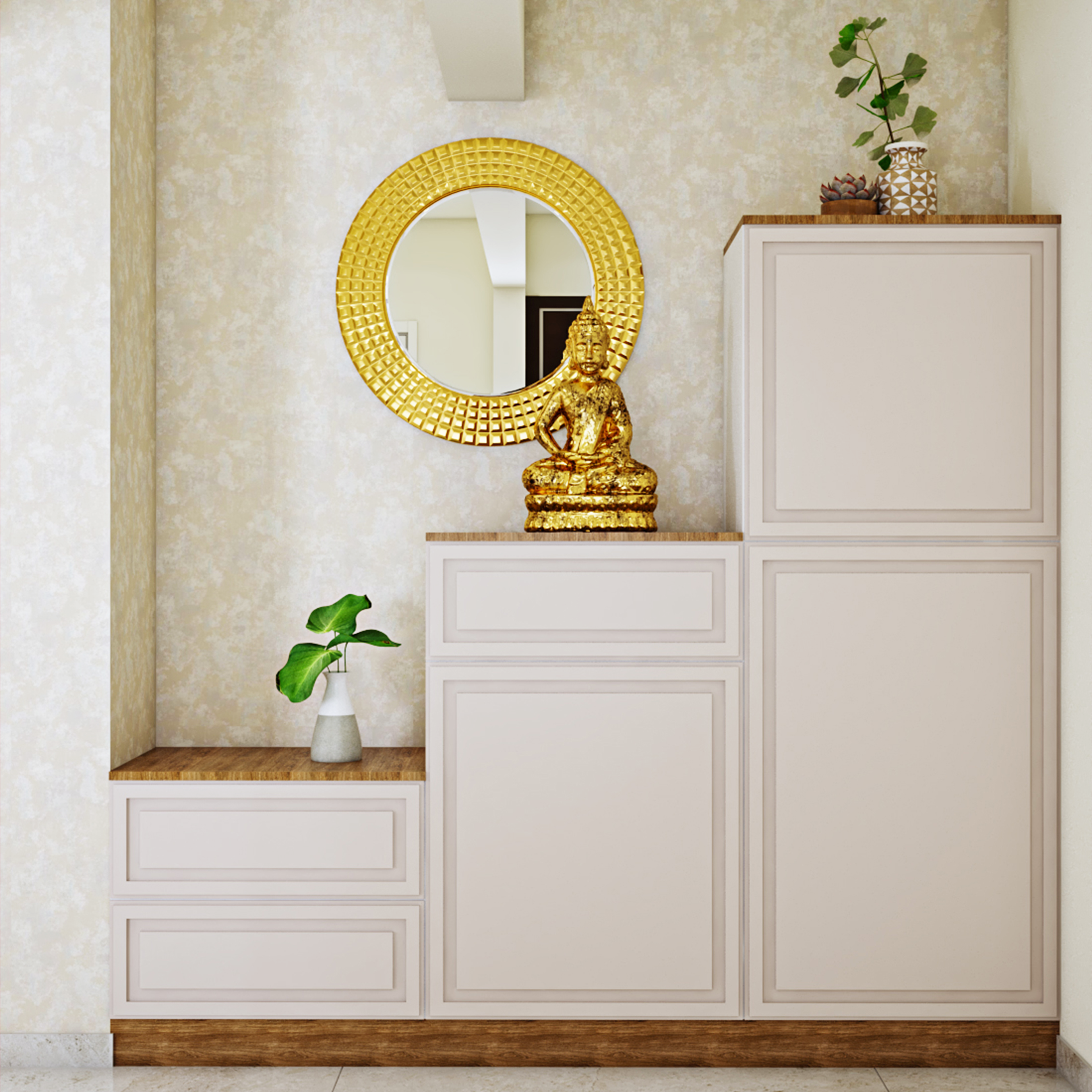 Classic Beige Textured Wallpaper Design