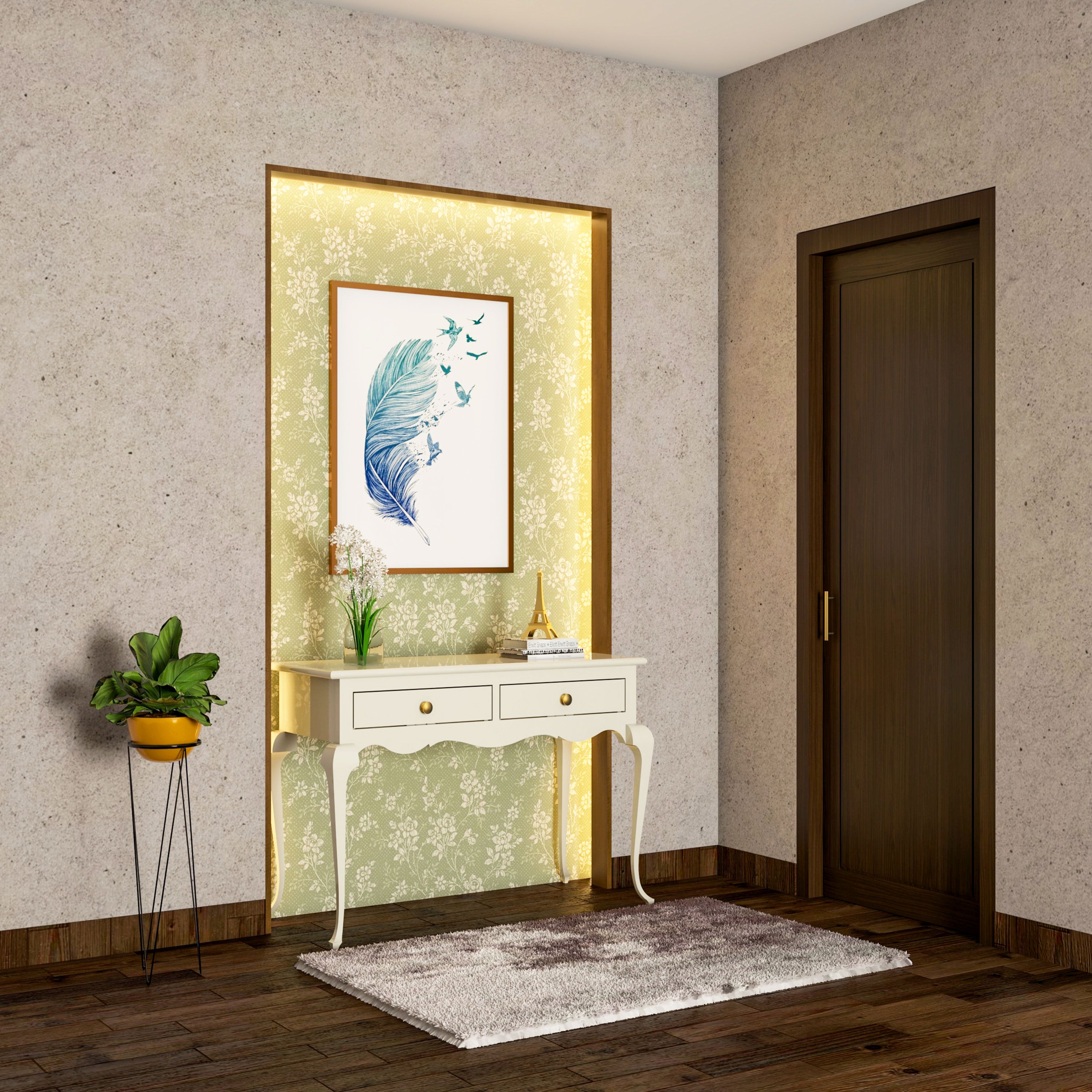 Minimal Foyer Design With Task Lighting - Livspace