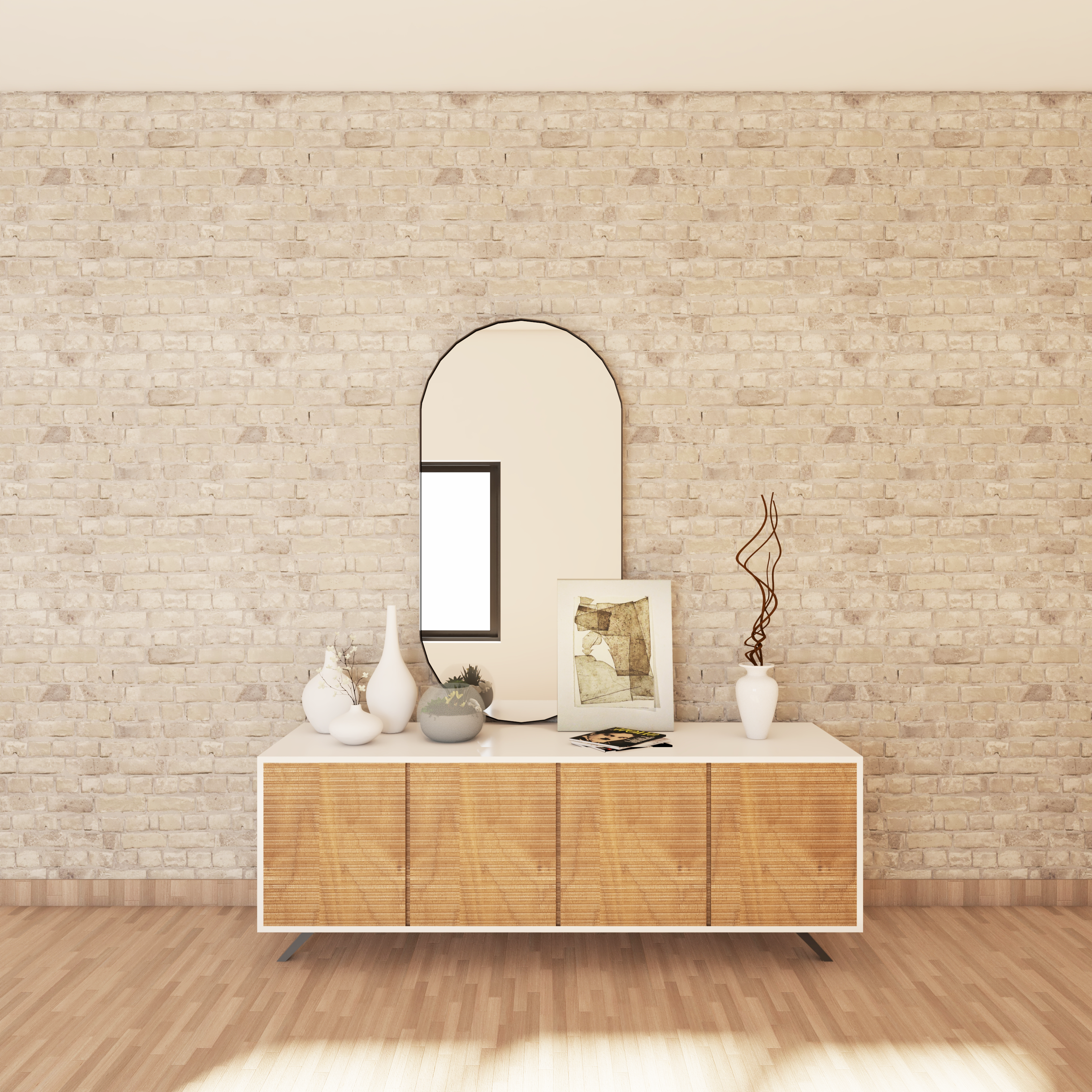 Modern Beige Wallpaper Design For Foyers