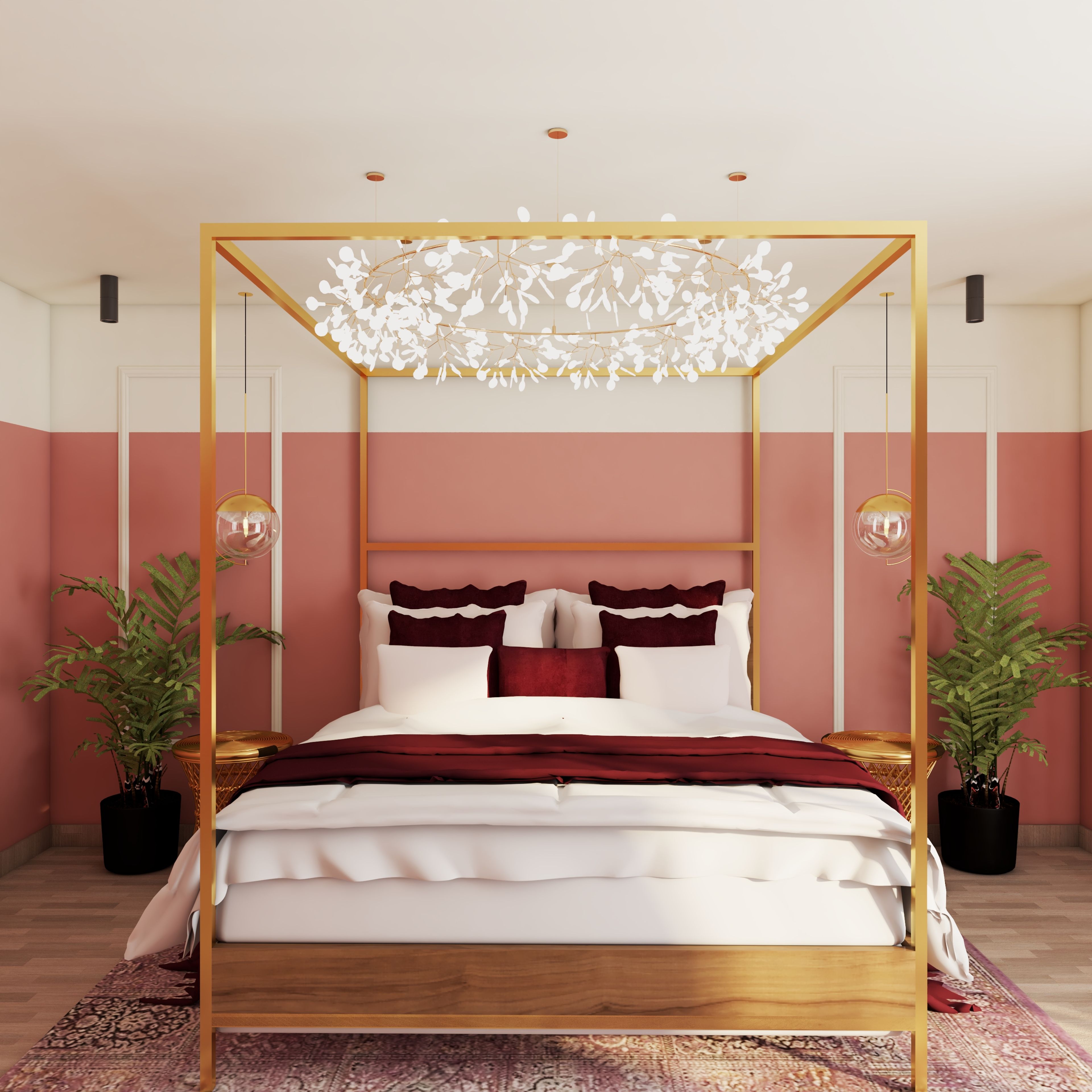 Classic Guest Room Design With Four Poster Bed