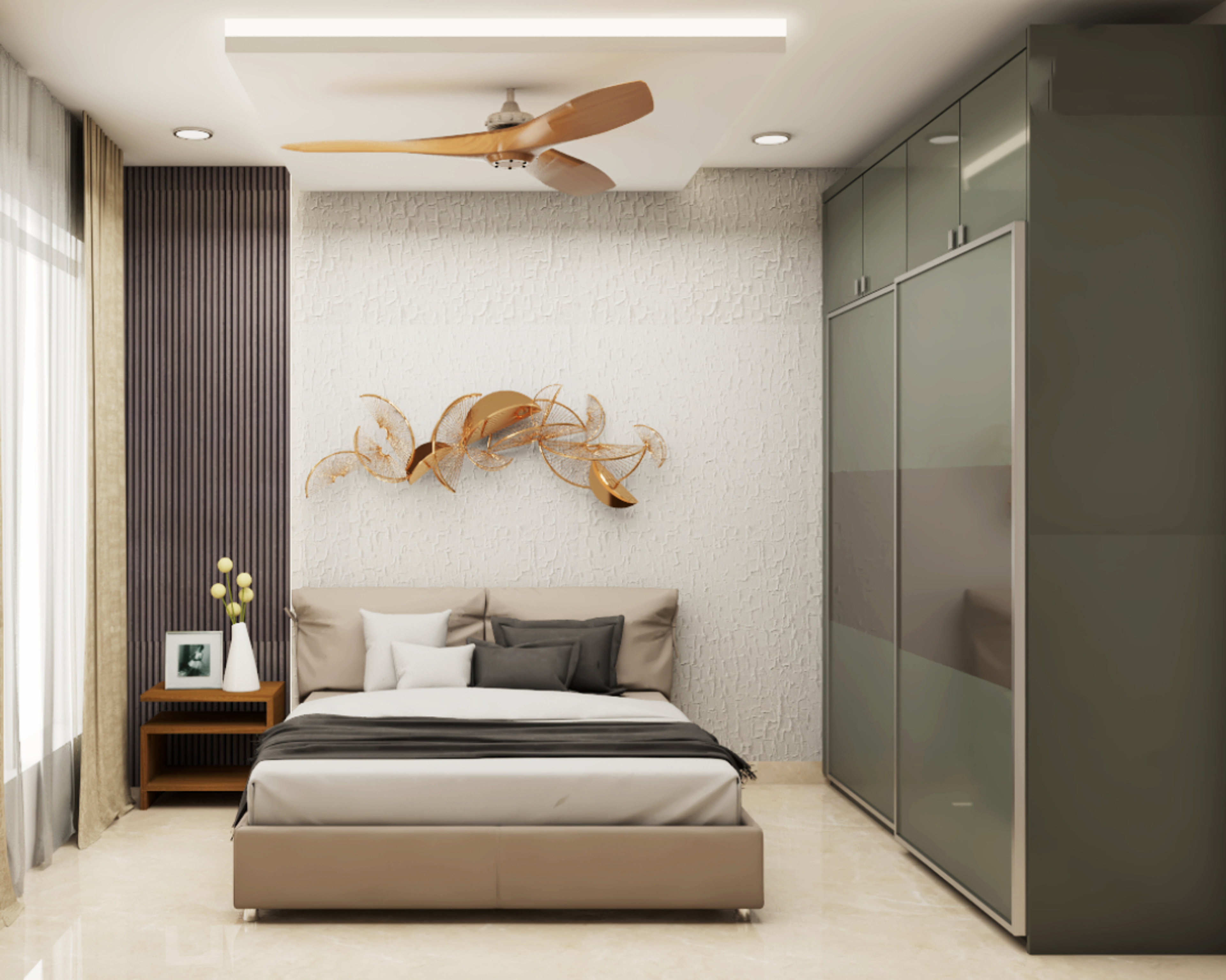 Modern Guest Bedroom Design With Earthy Colour Palette