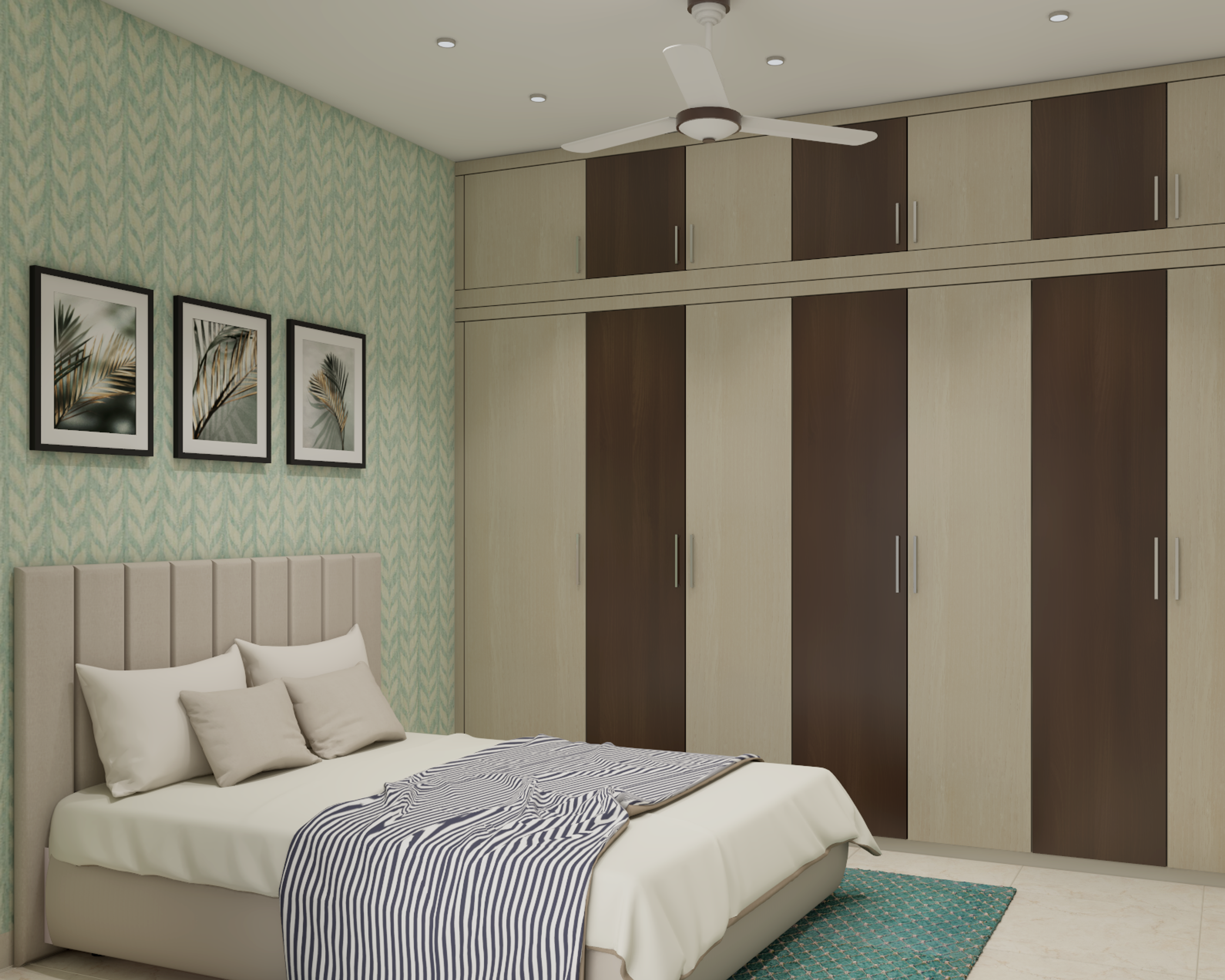 Pastel Green Guest Room Design - Livspace