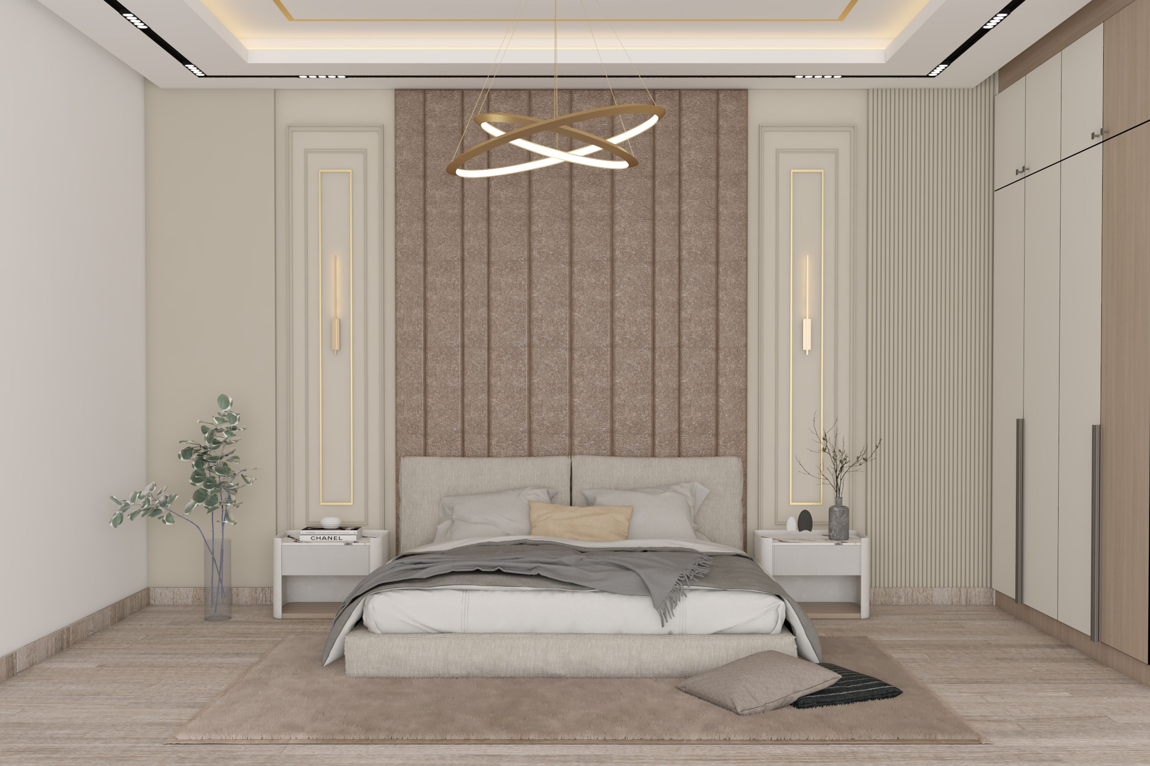 Contemporary Spacious Guest Bedroom Design With Subtle Interiors