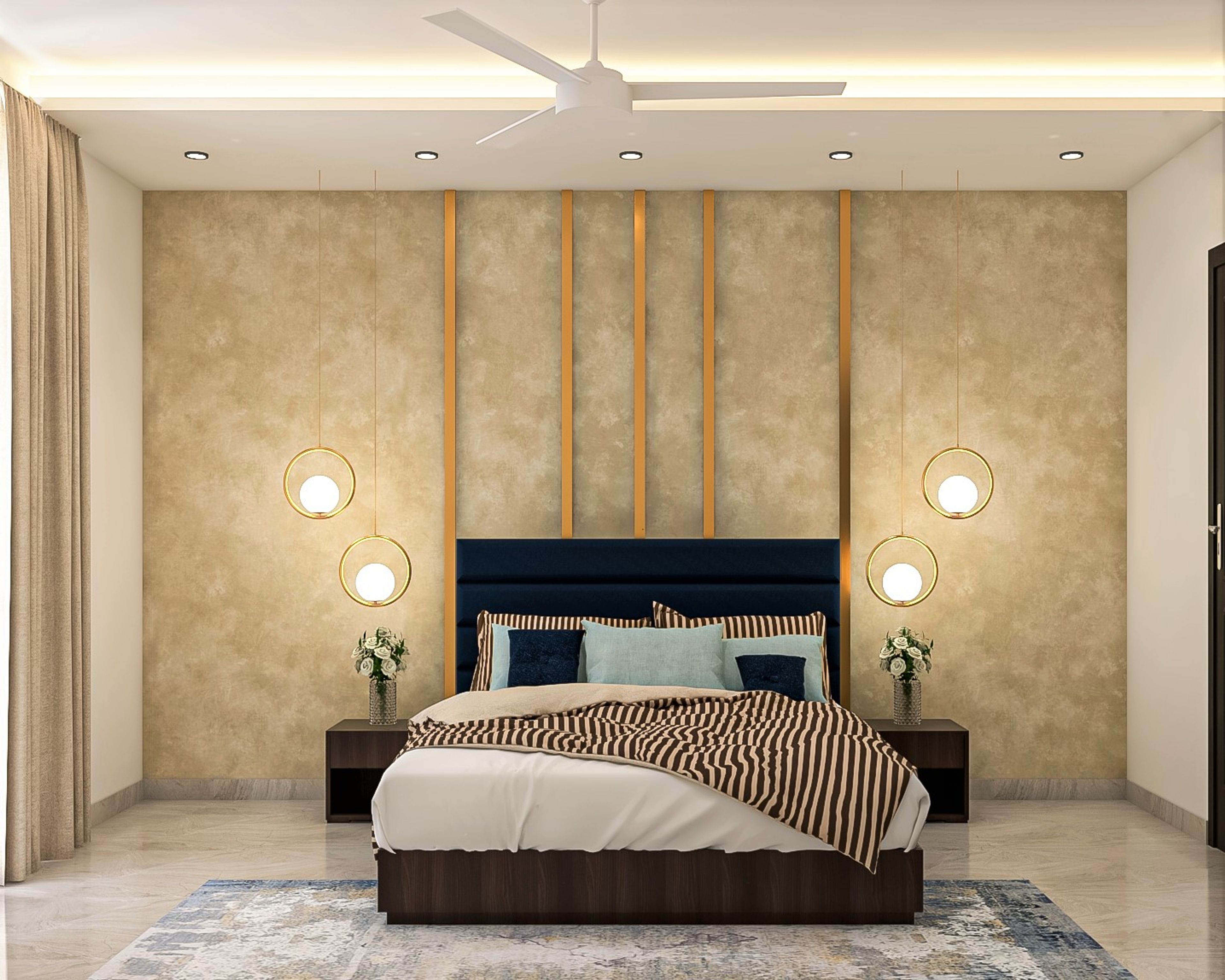 Modern Dusty Brown Textured Bedroom Wallpaper