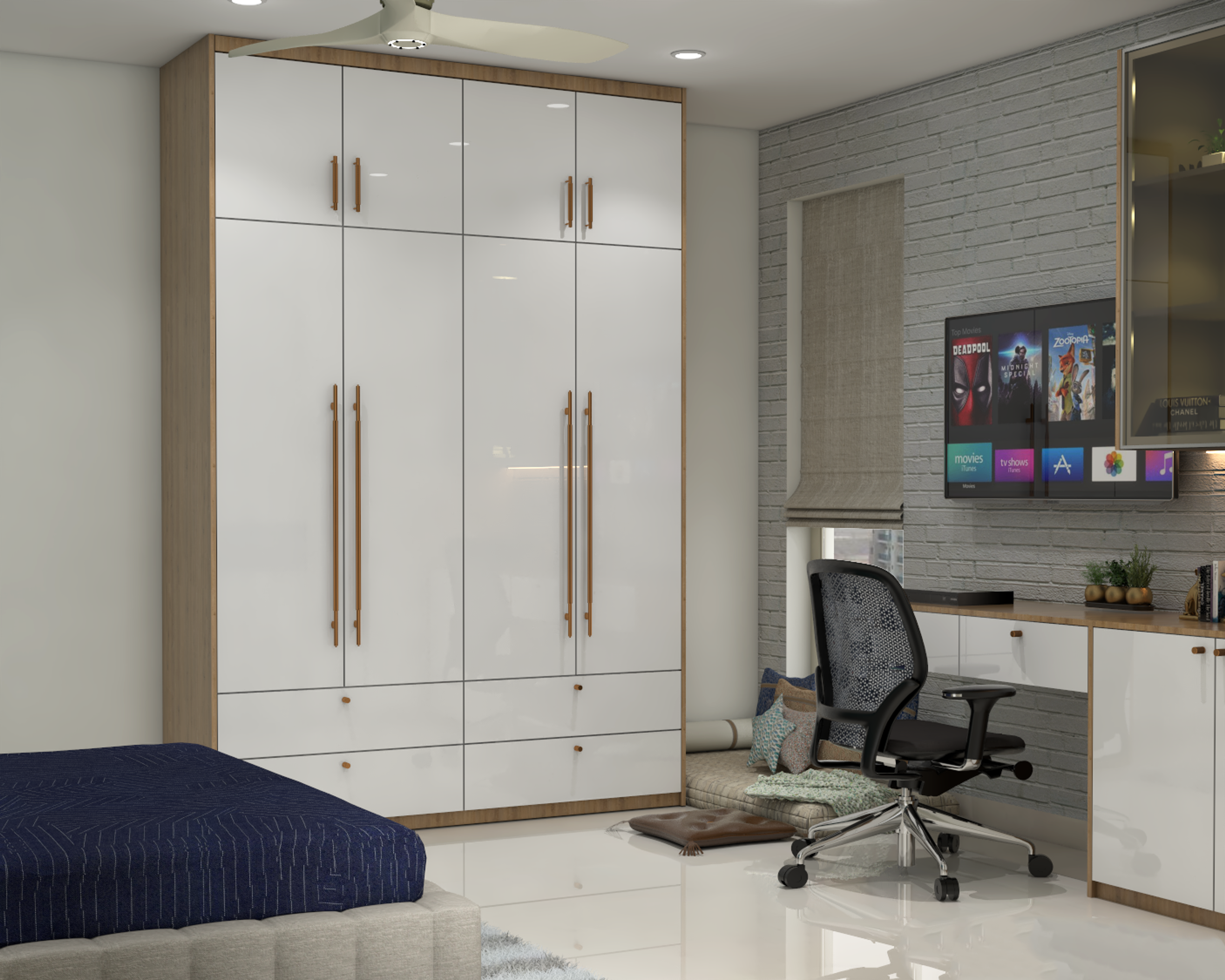 Contemporary Guest Bedroom - Livspace