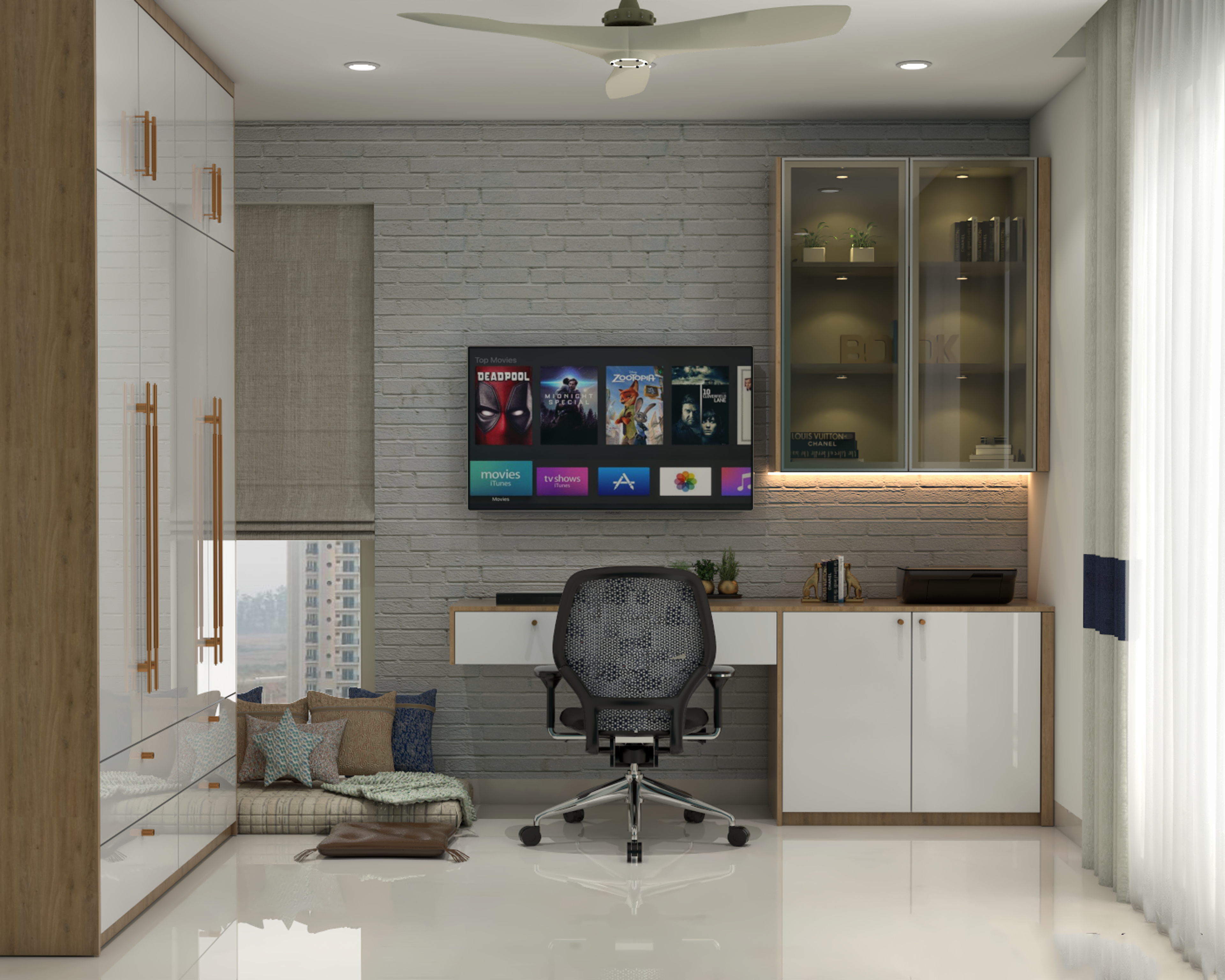 Contemporary Guest Bedroom - Livspace