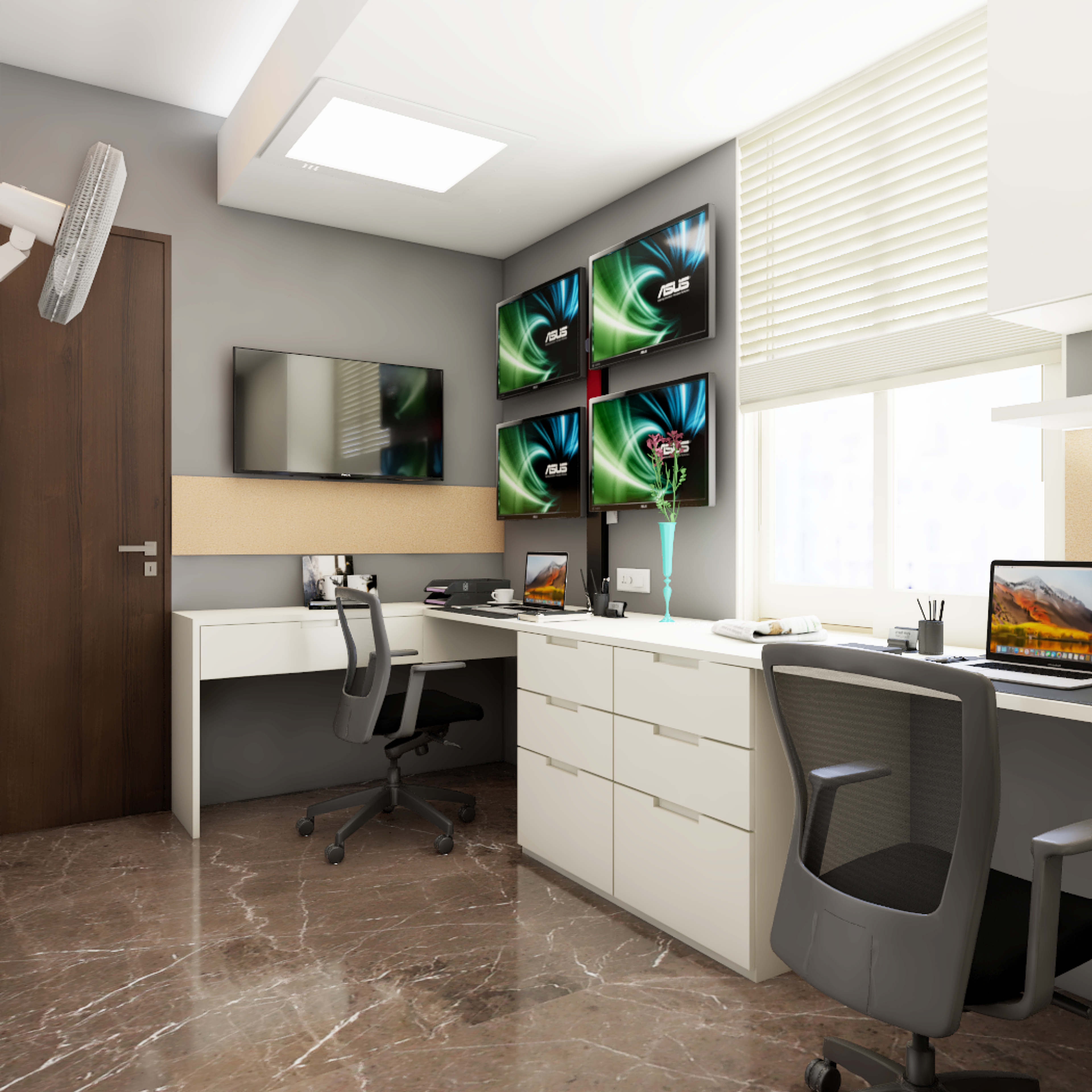 Easy To Maintain Contemporary Home Office Design - Livspace