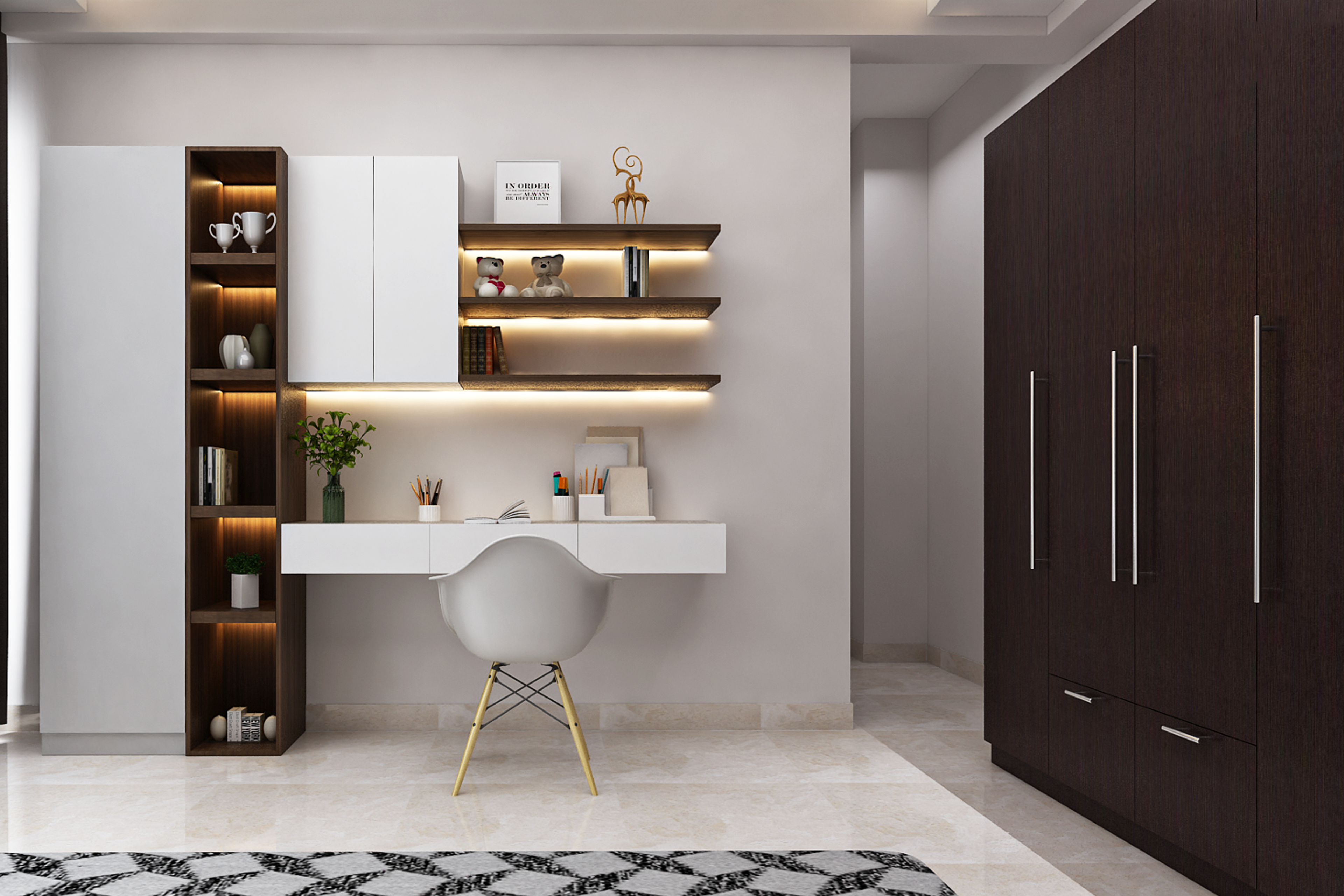 Modern Home Office Design With Storage