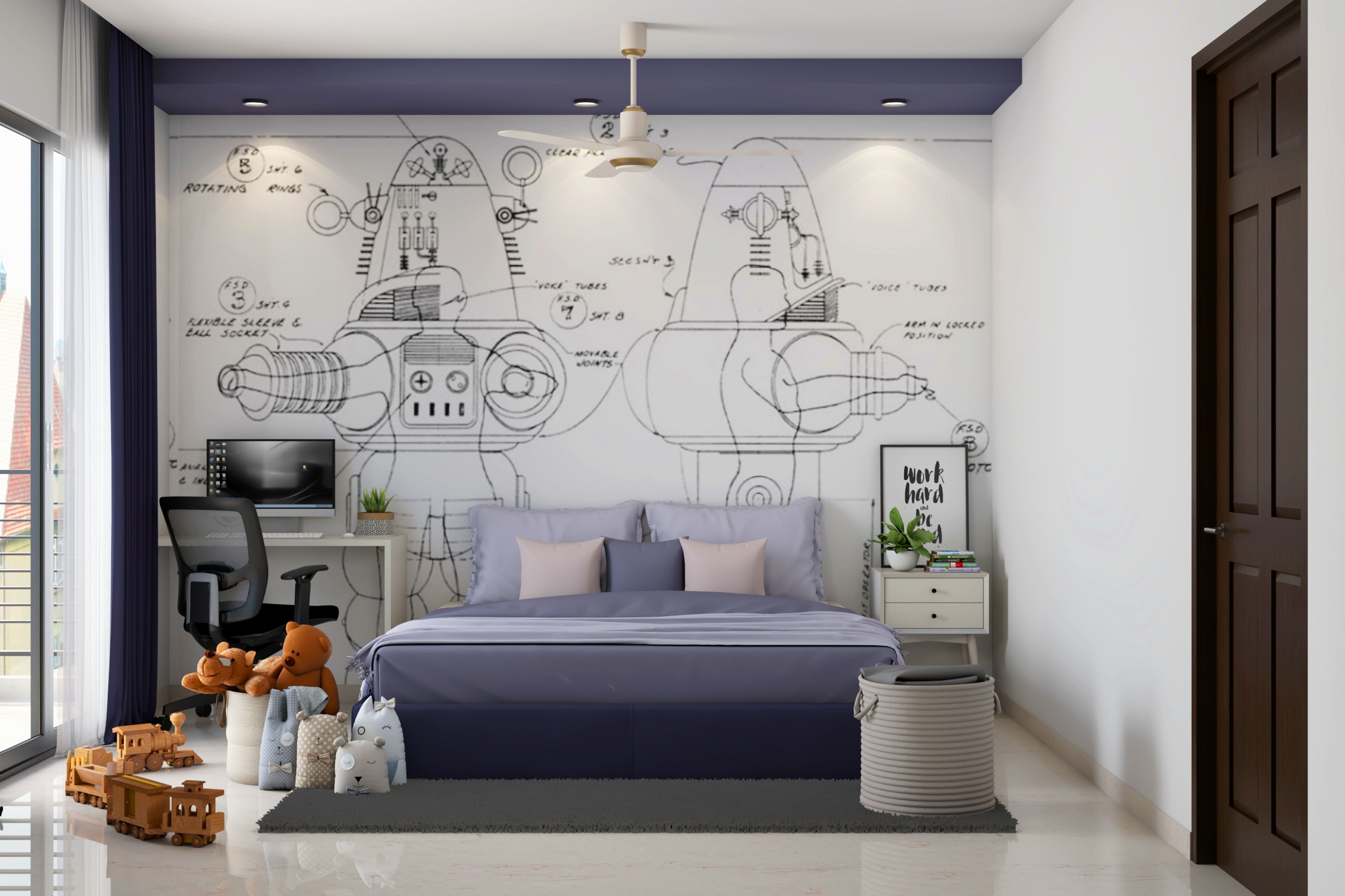 Modern Spacious Kids Room Design