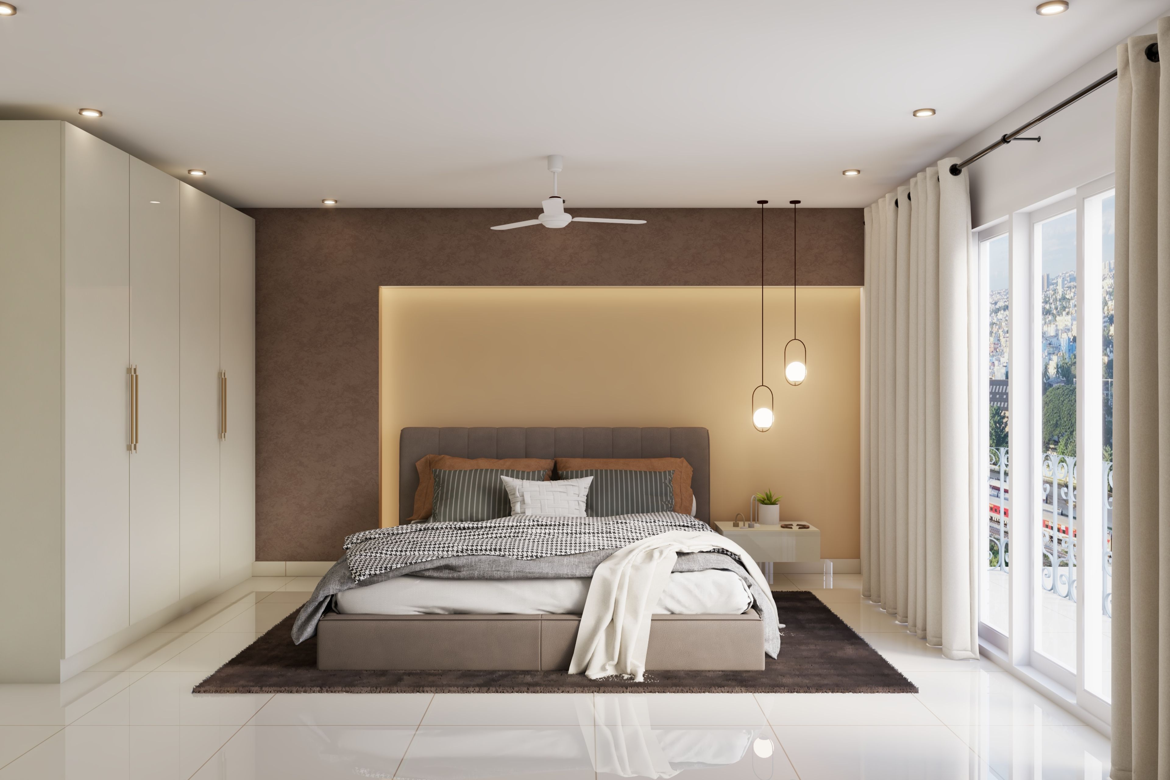 Modern Kids Bedroom Design With Pendant Lights