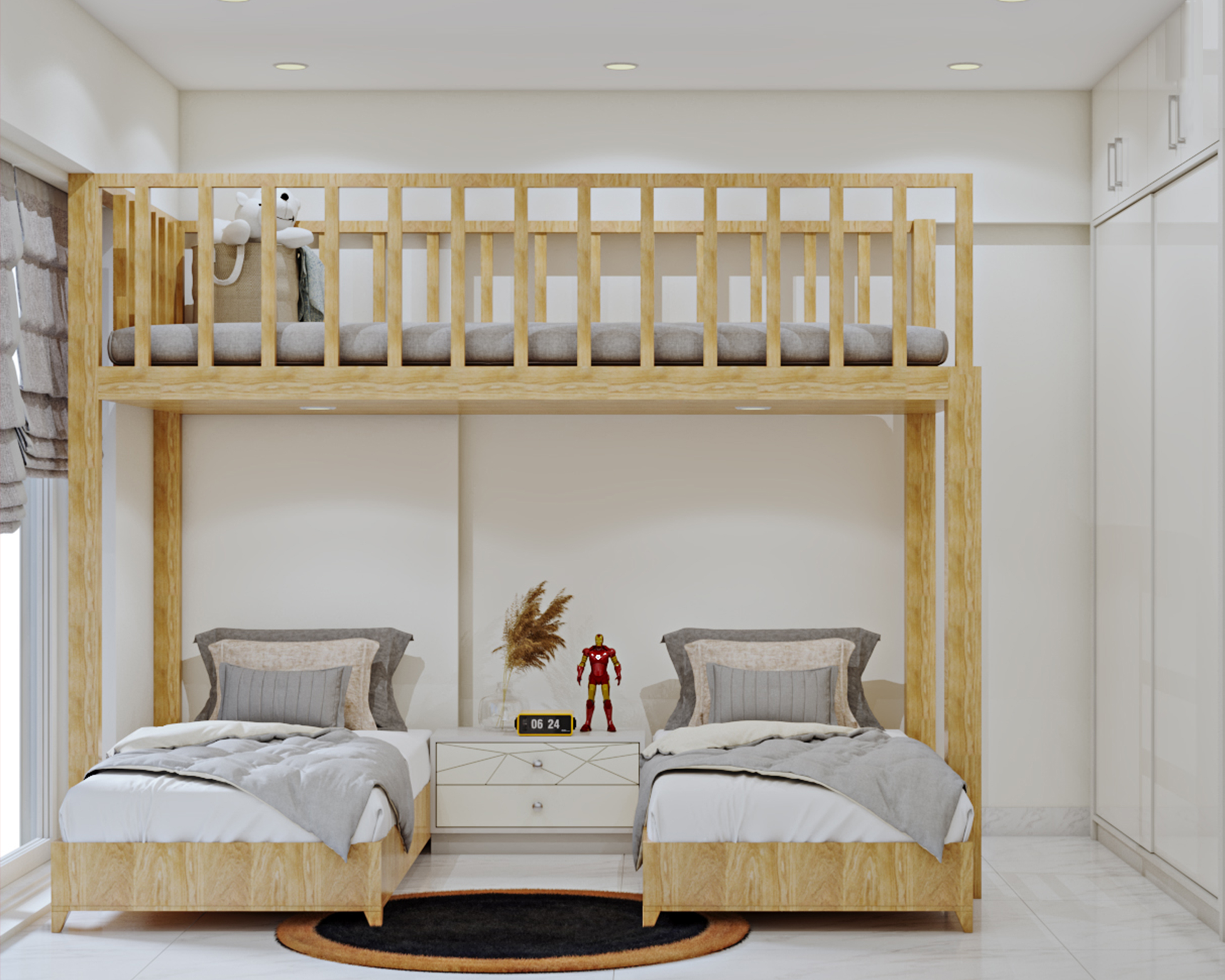 Modern Style Spacious Kid's Room Design