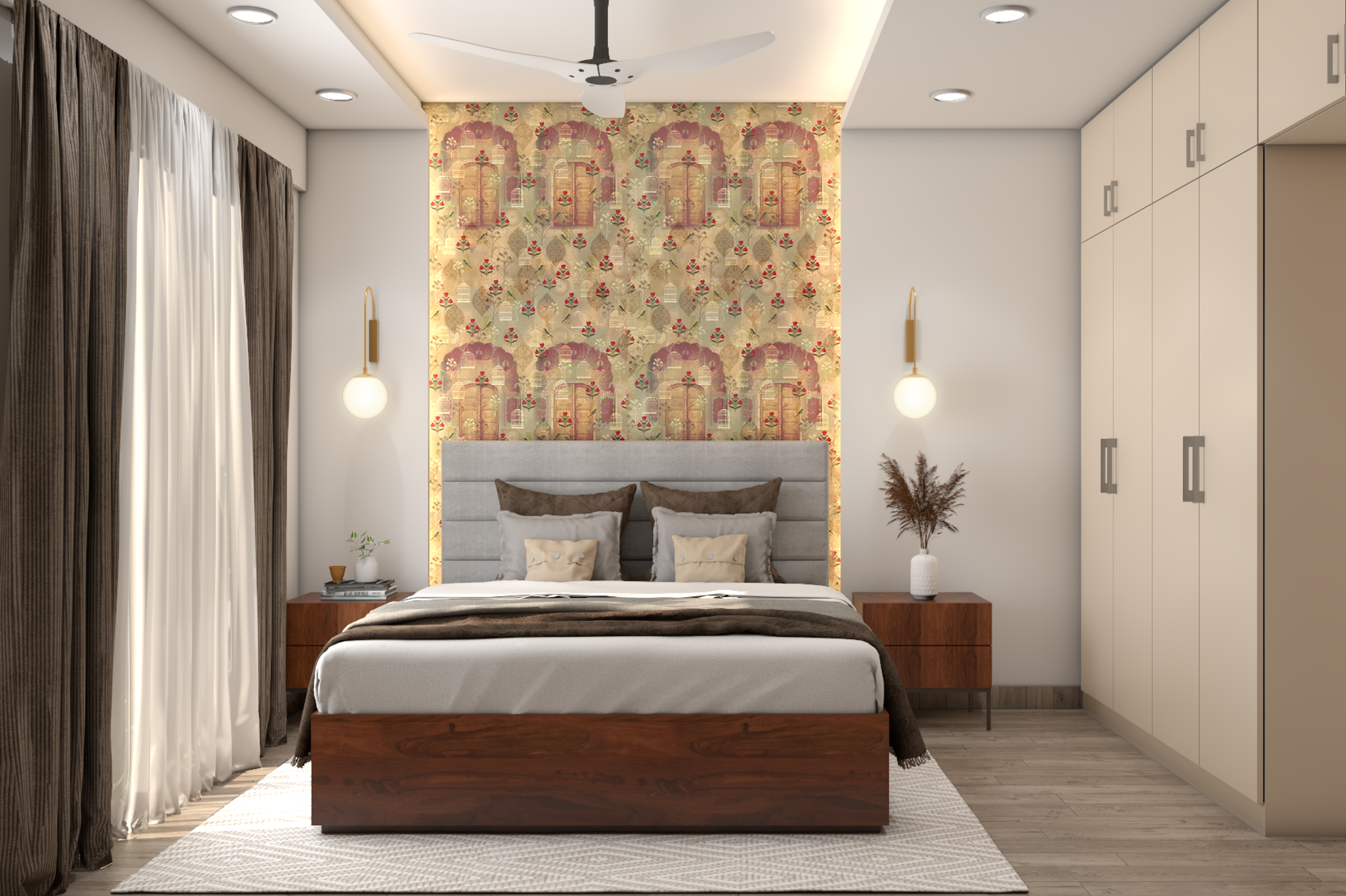 Modern Kid's Bedroom Design With Majestic Accent Wall