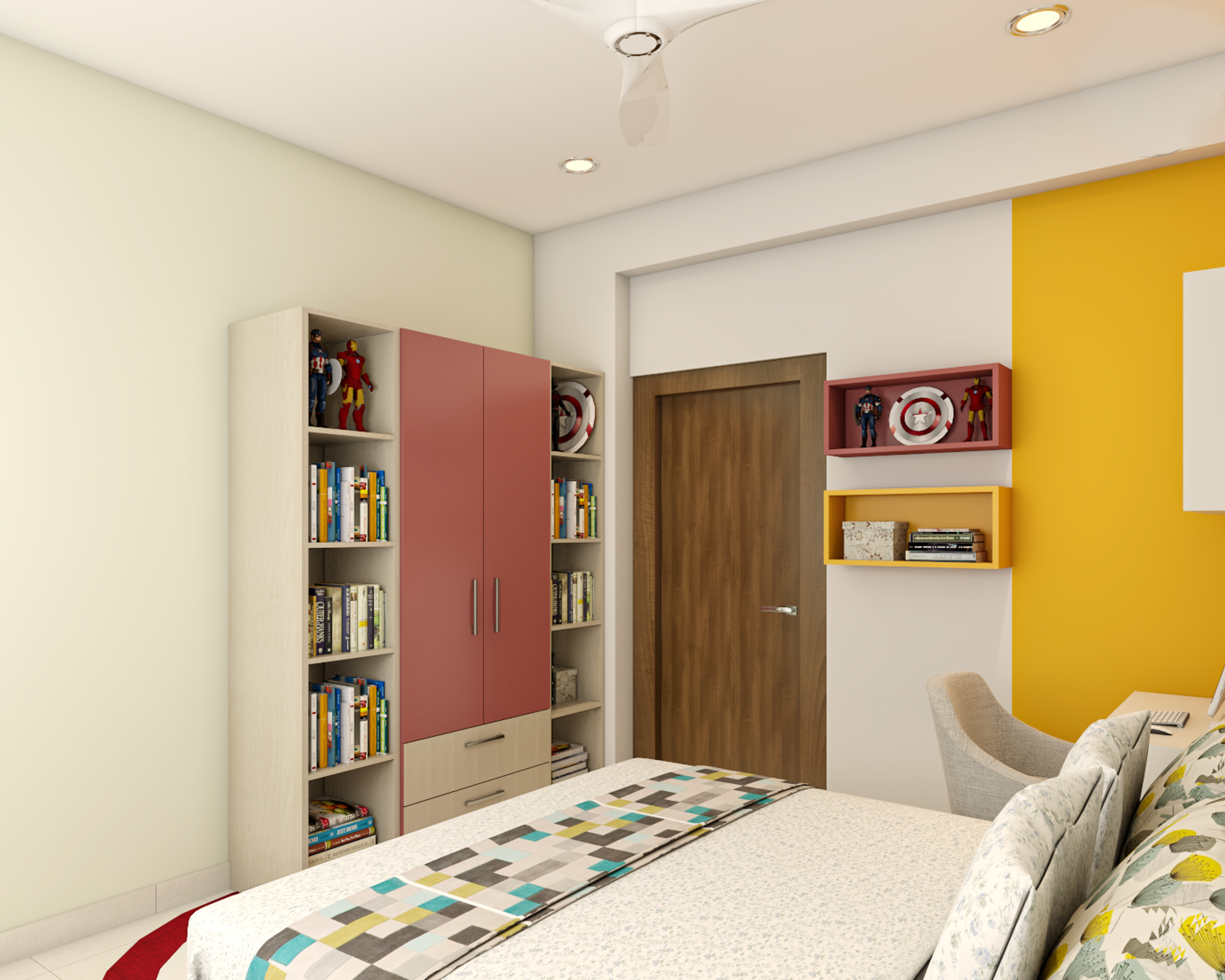 Contemporary Kids’ Bedroom With Double Bed - Livspace