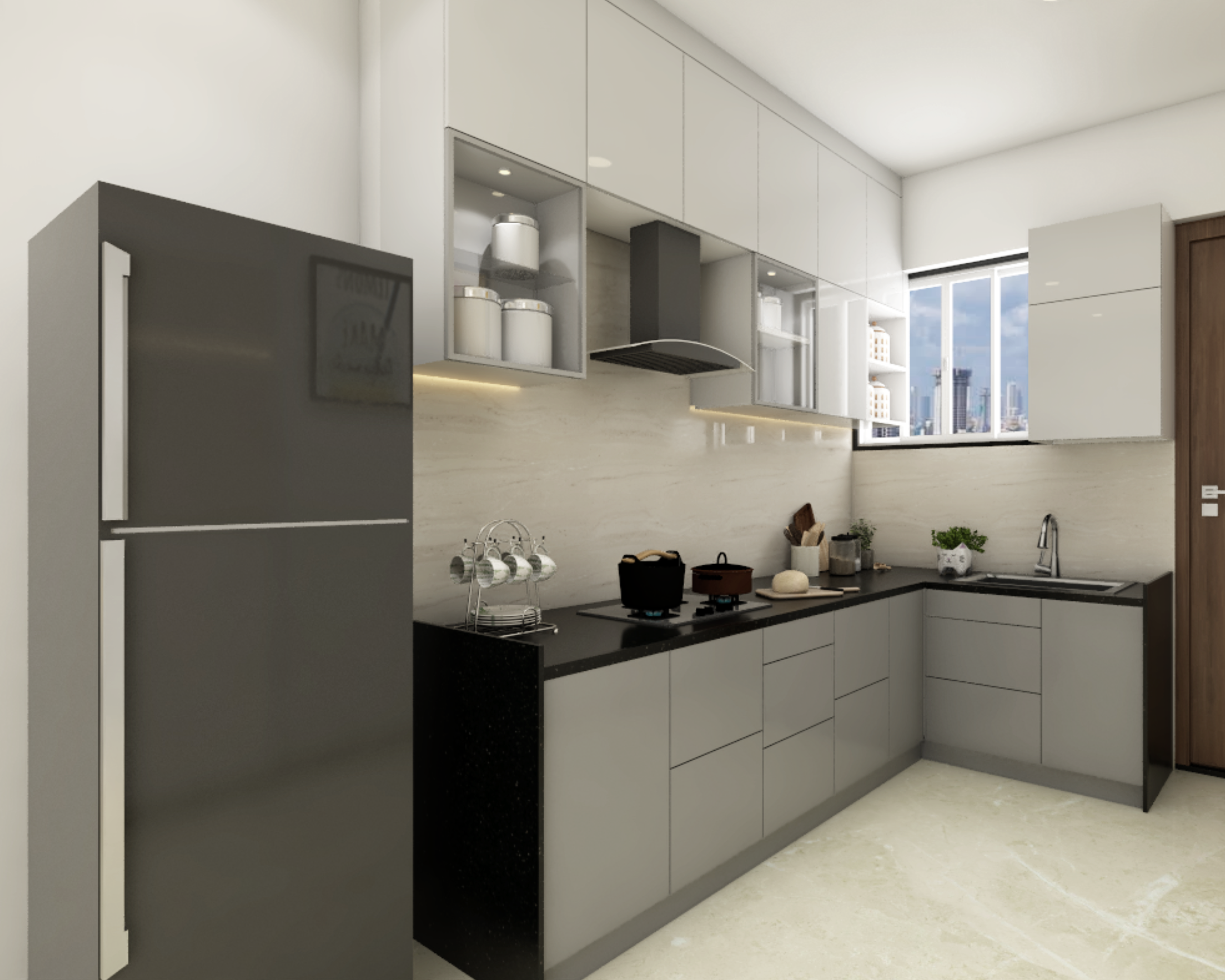 Subtle Modular Kitchen Design For Compact Spaces