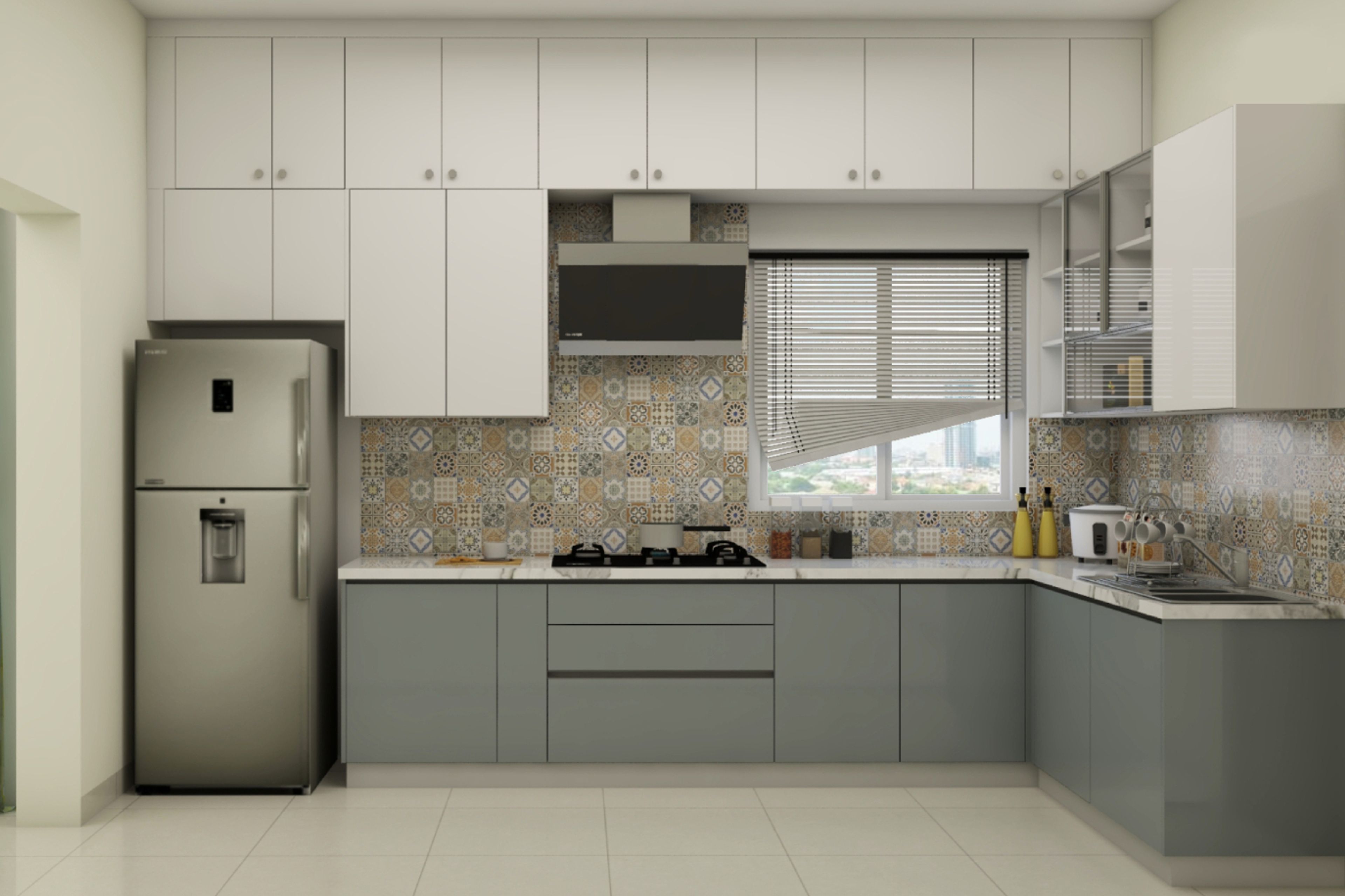 Modern Style Spacious Convenient Kitchen Design In Grey And White