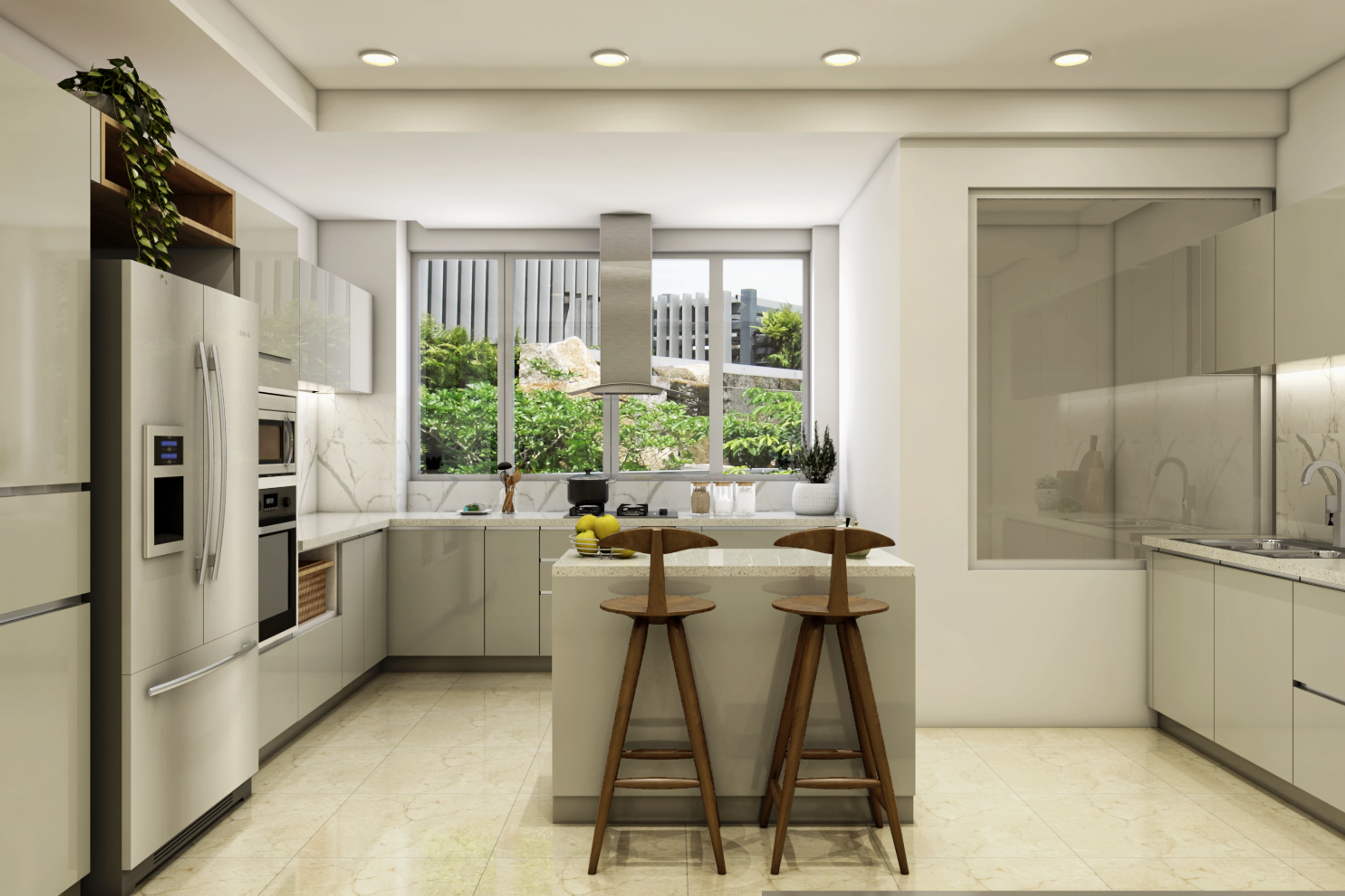 Grey Toned Kitchen - Livspace