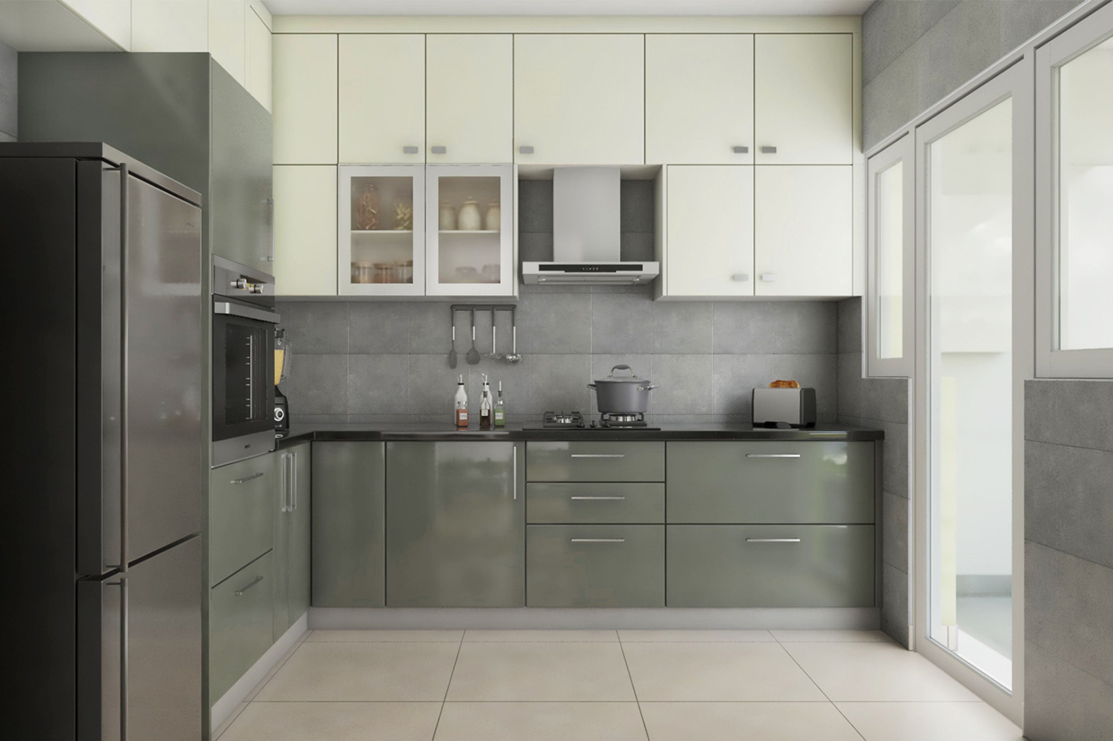 Vibrant Kitchen Design - Livspace