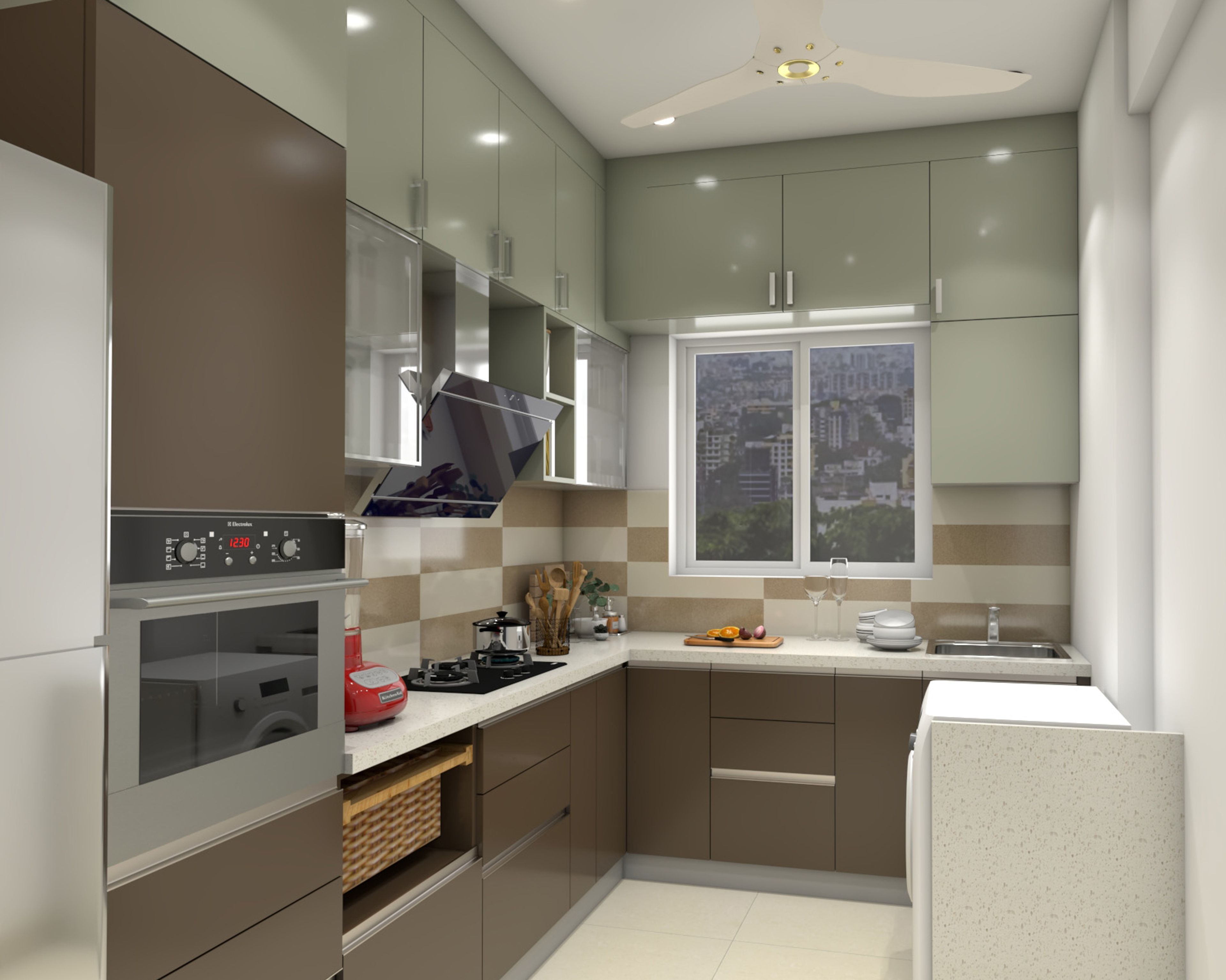 Compact Well-Lit Kitchen Design - Livspace