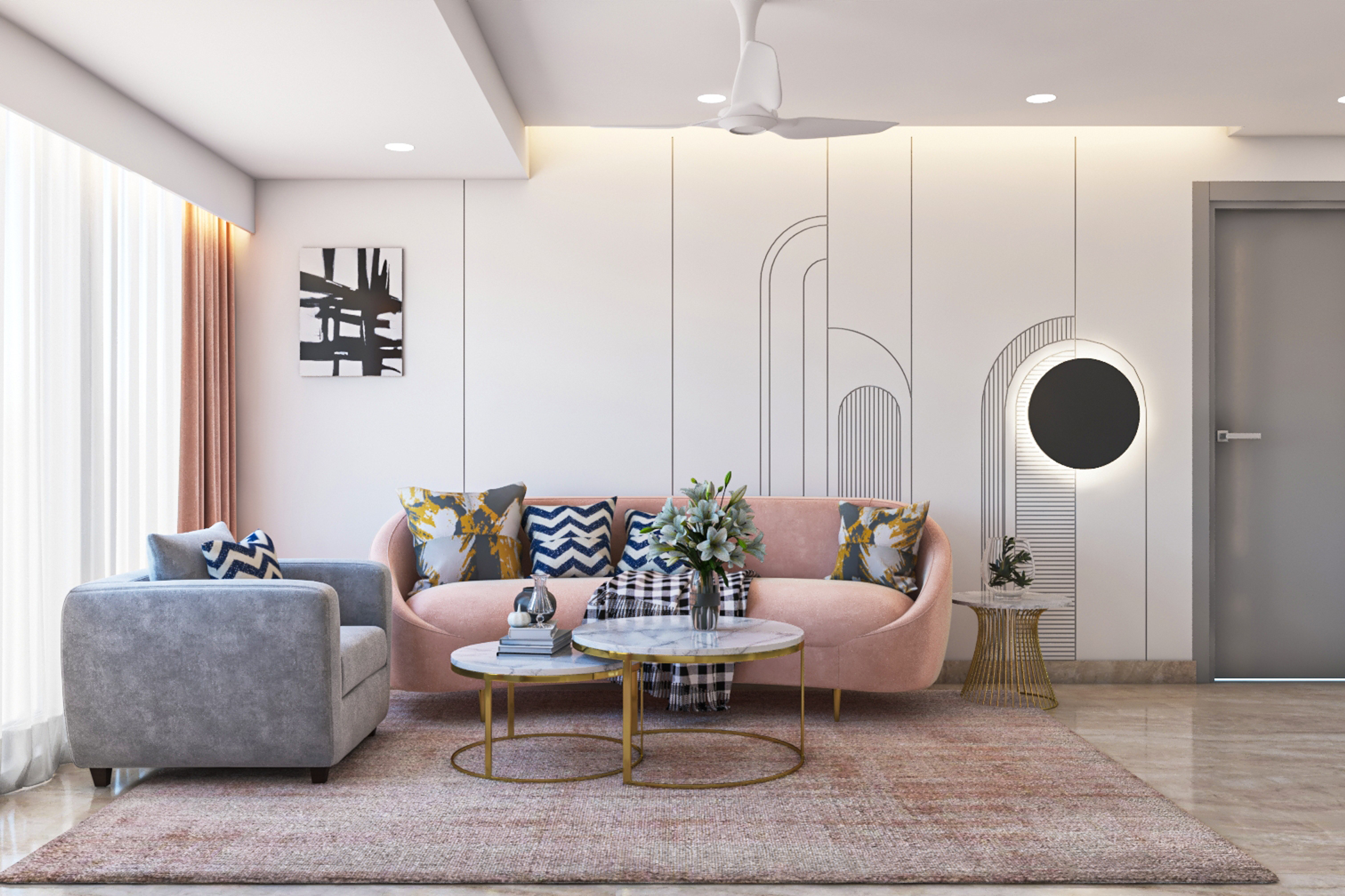 Minimalistic Living Room Design For Spacious Area