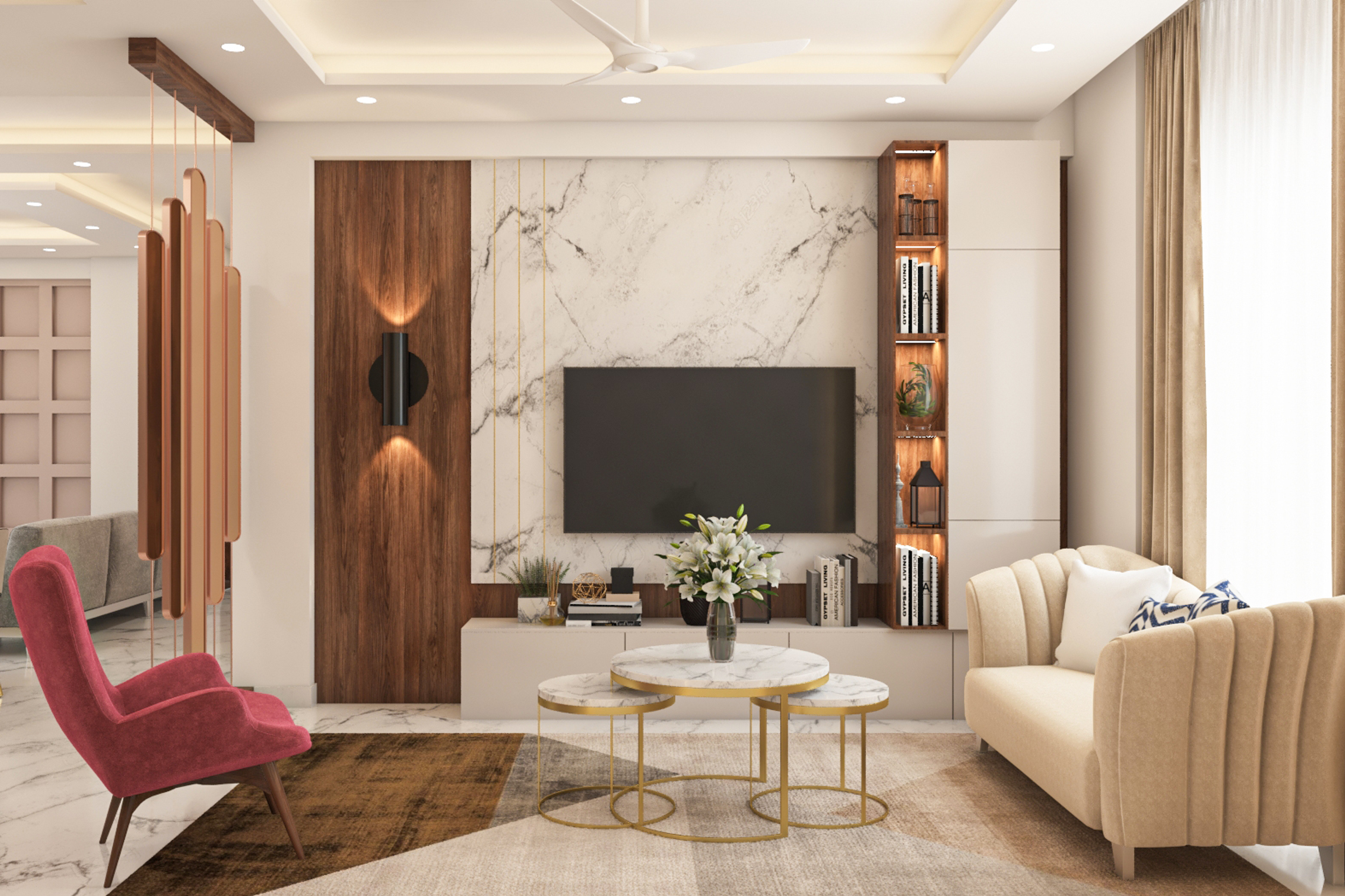 Modern Living Room - Livspace