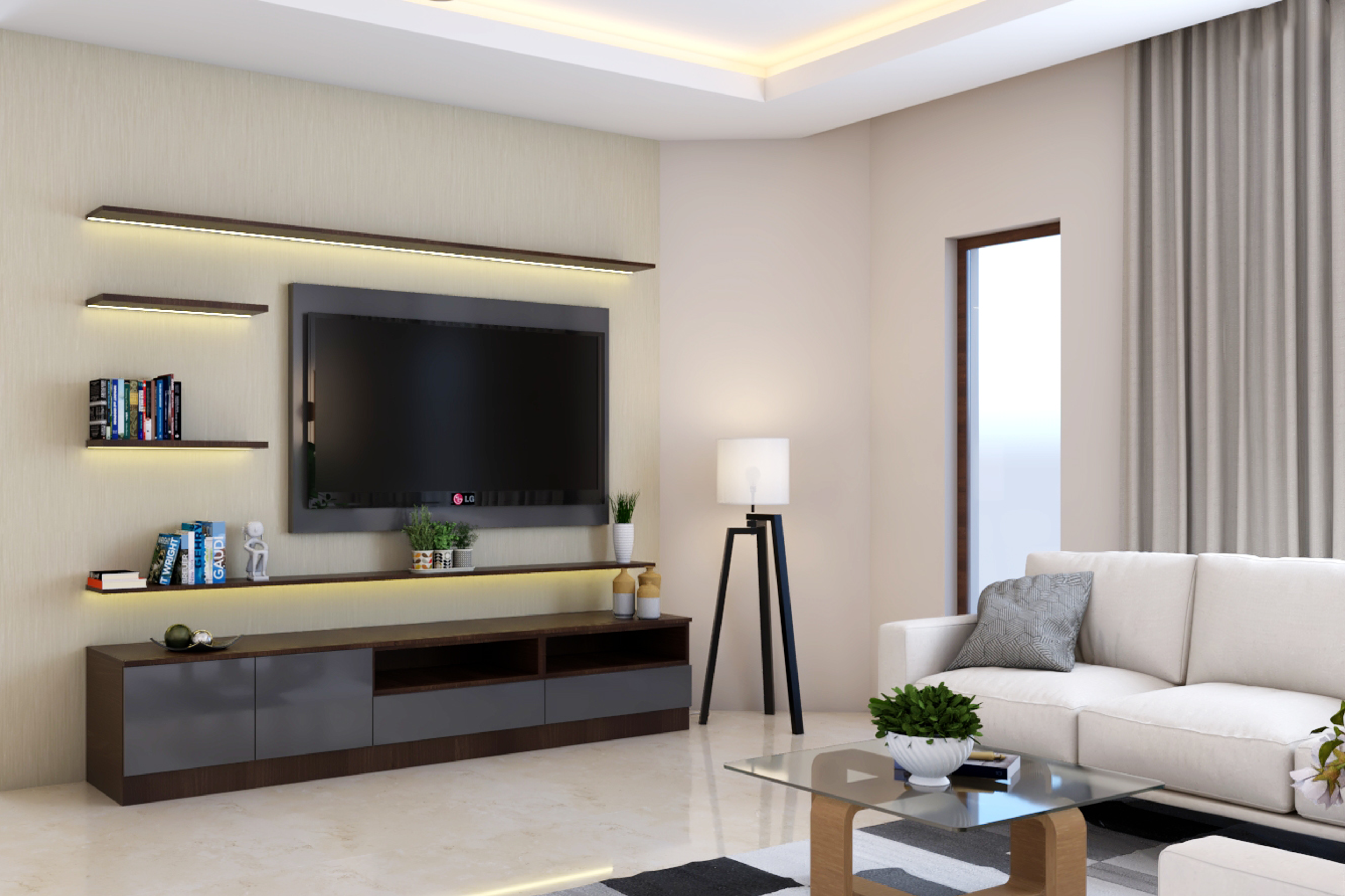 Modern Living Room - Livspace