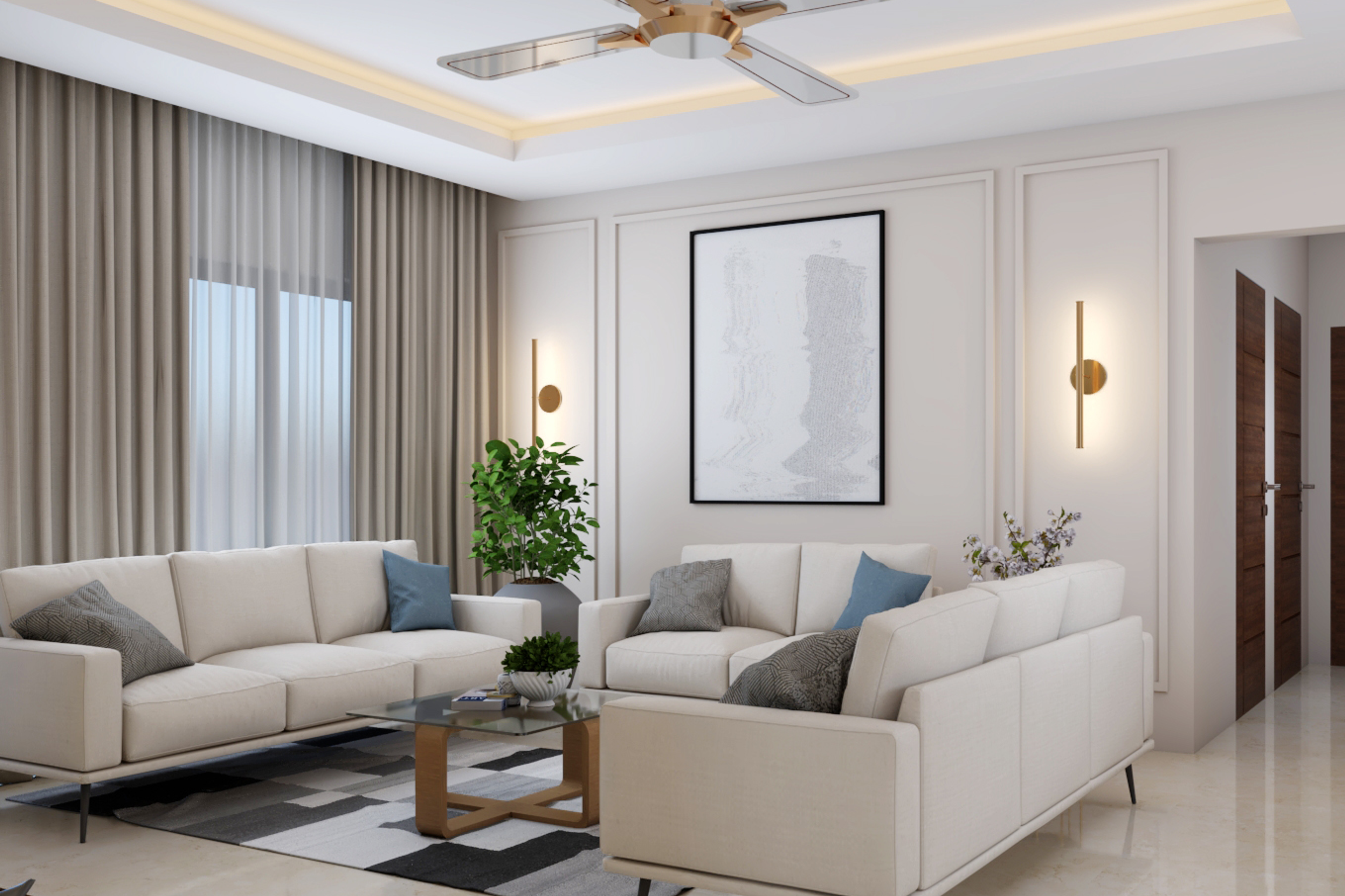 Modern Compact Living Room Design With Simple Decor