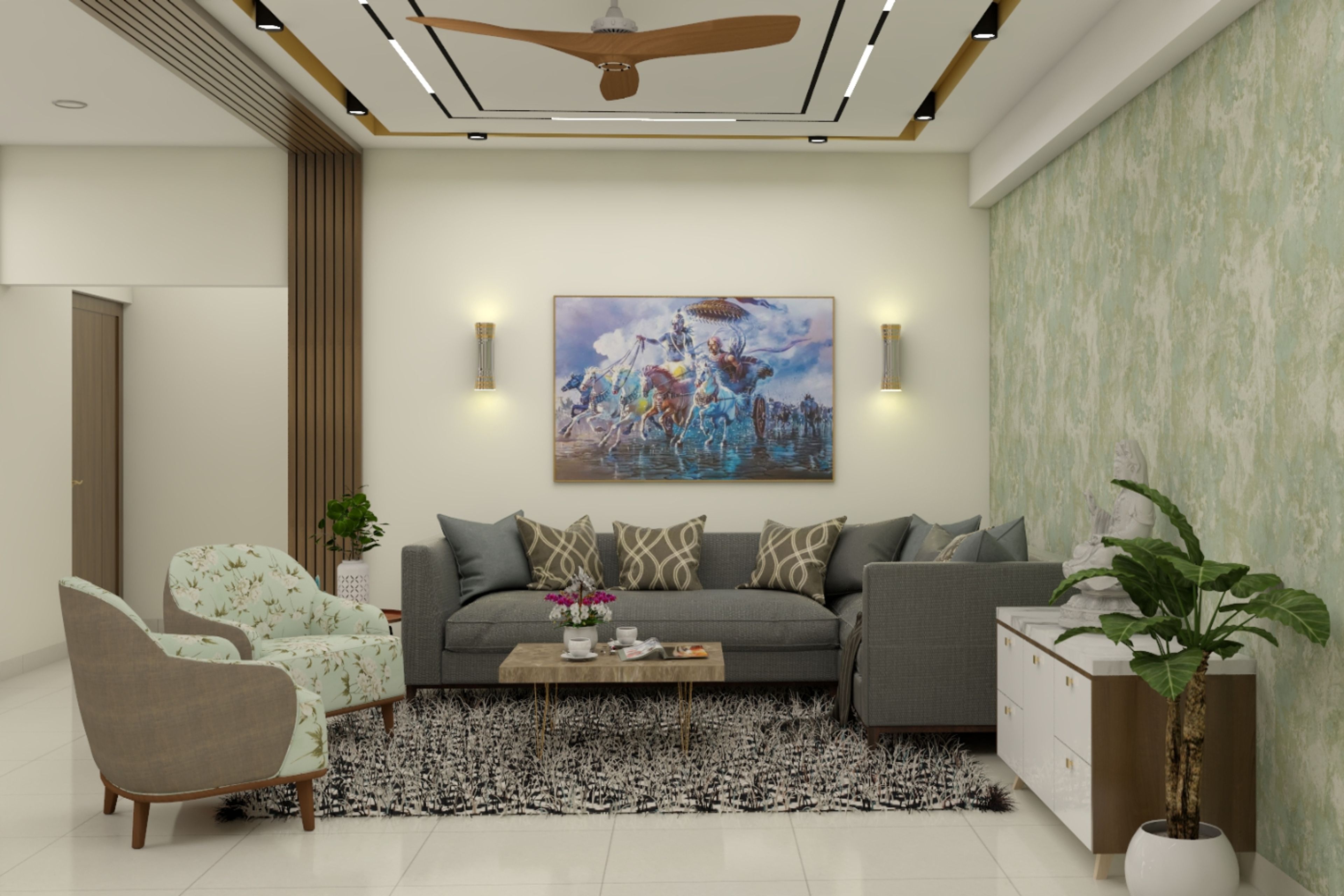 Multifunctional Spacious Living Room Design With Contemporary Interiors