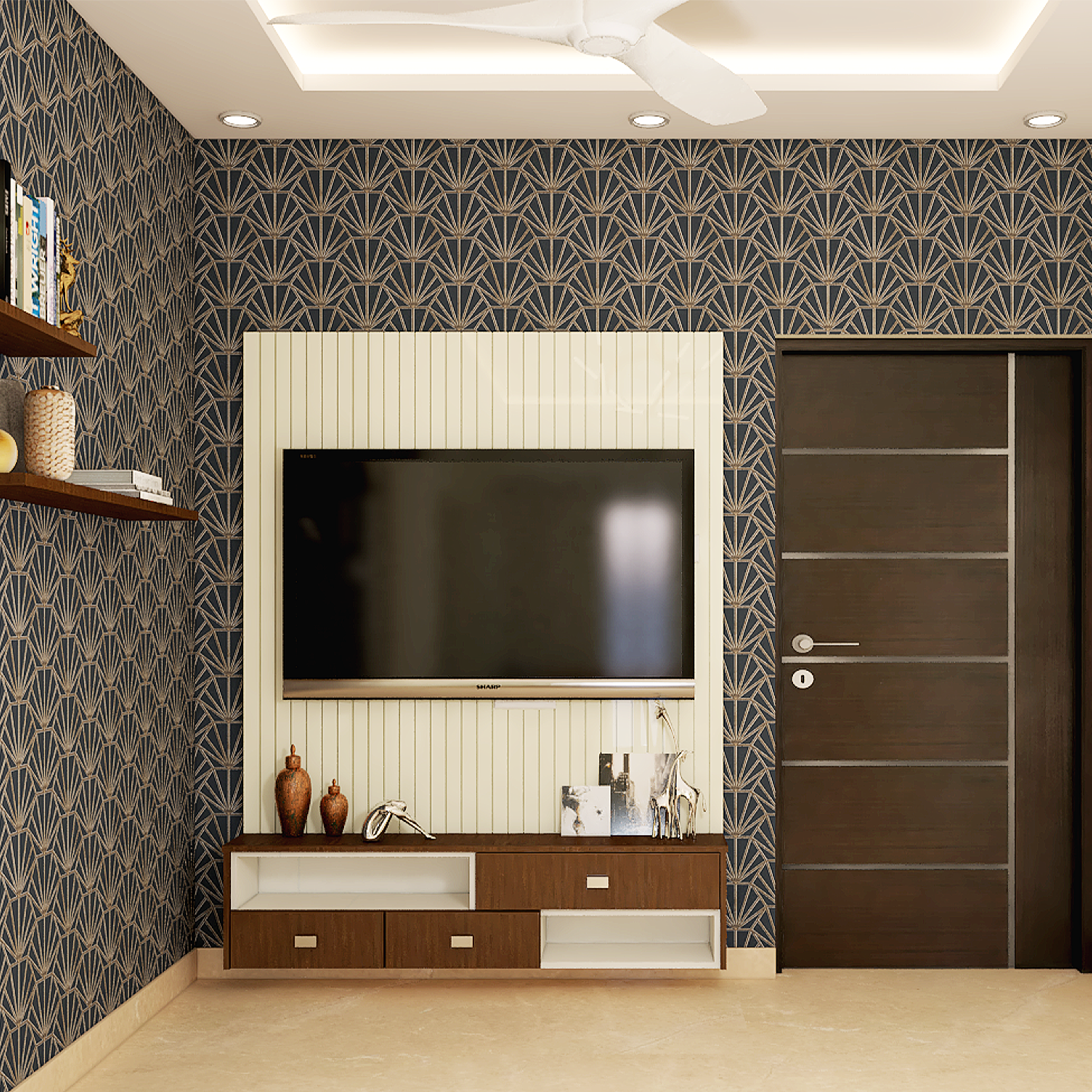 Contemporary Style Compact Living Room