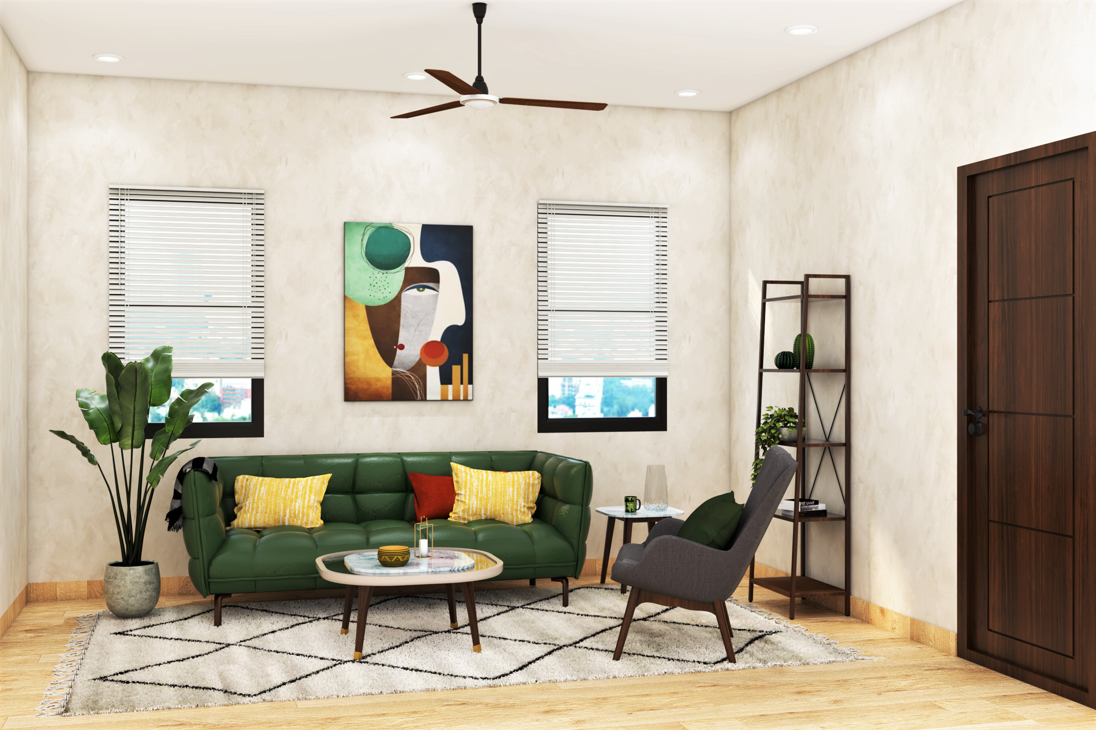 Eclectic Style Compact Living Room
