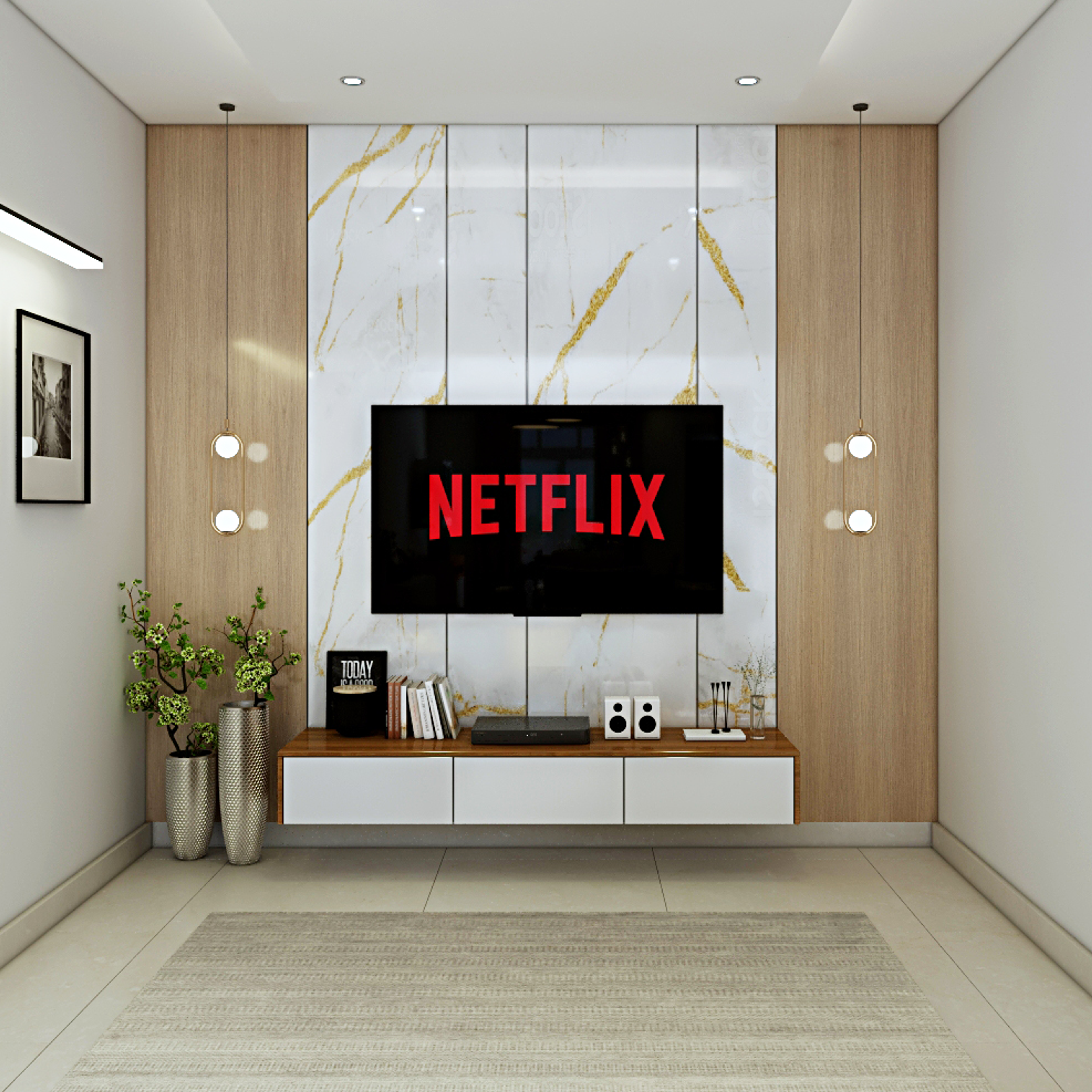 Modern Living Room - Livspace