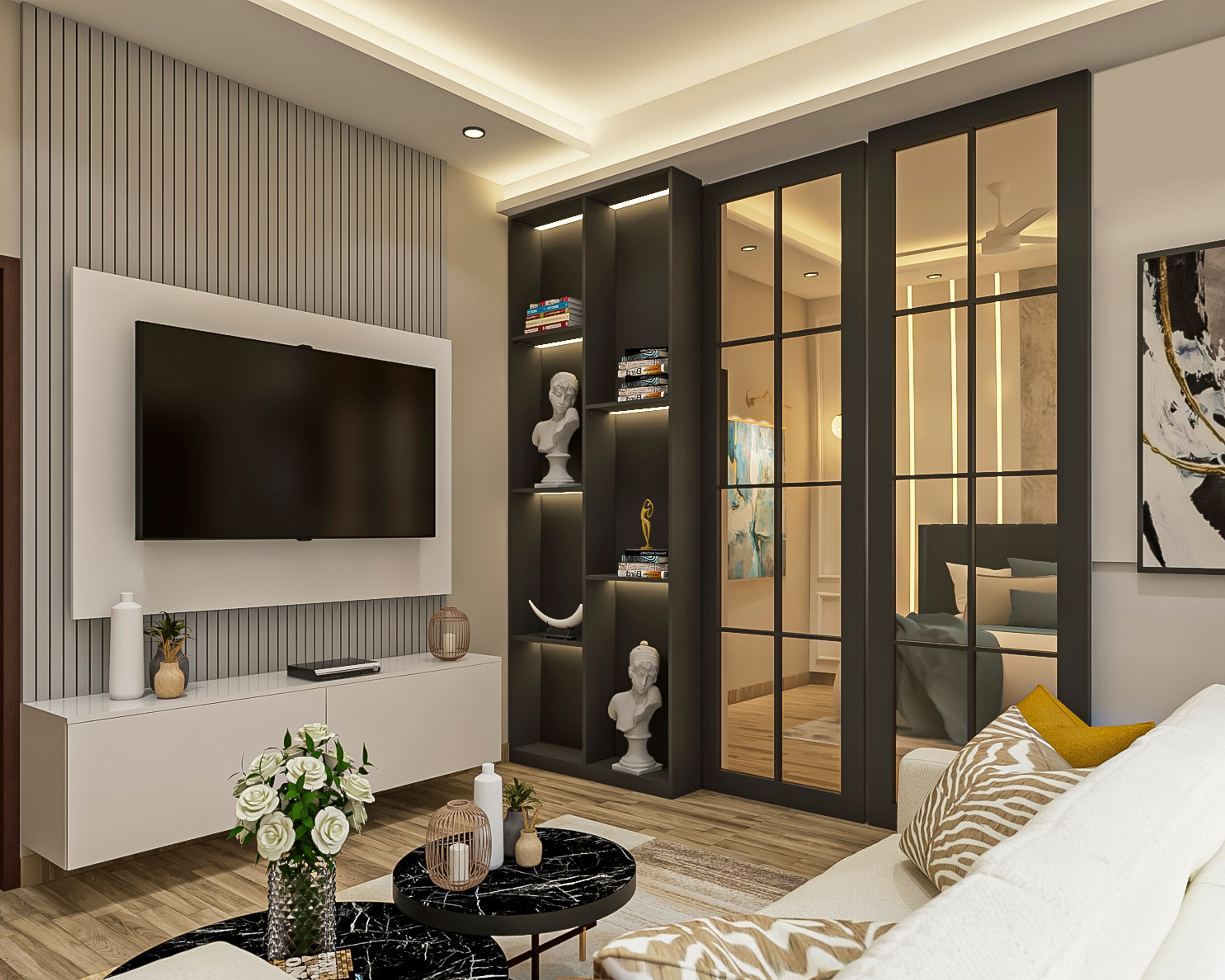 Modern Style Living Room With Soft Neutral Colours