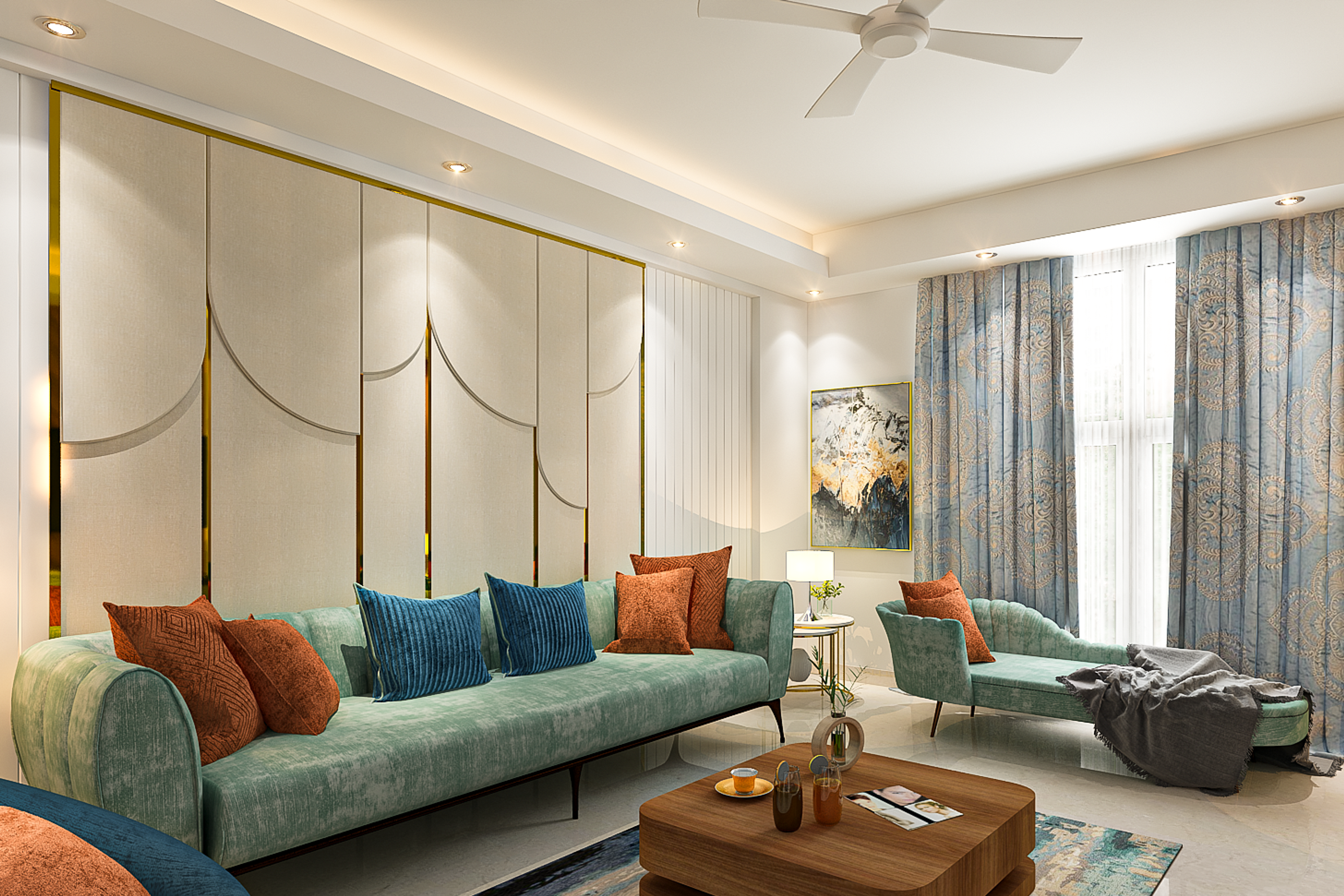 Art Deco Living Room- Livspace