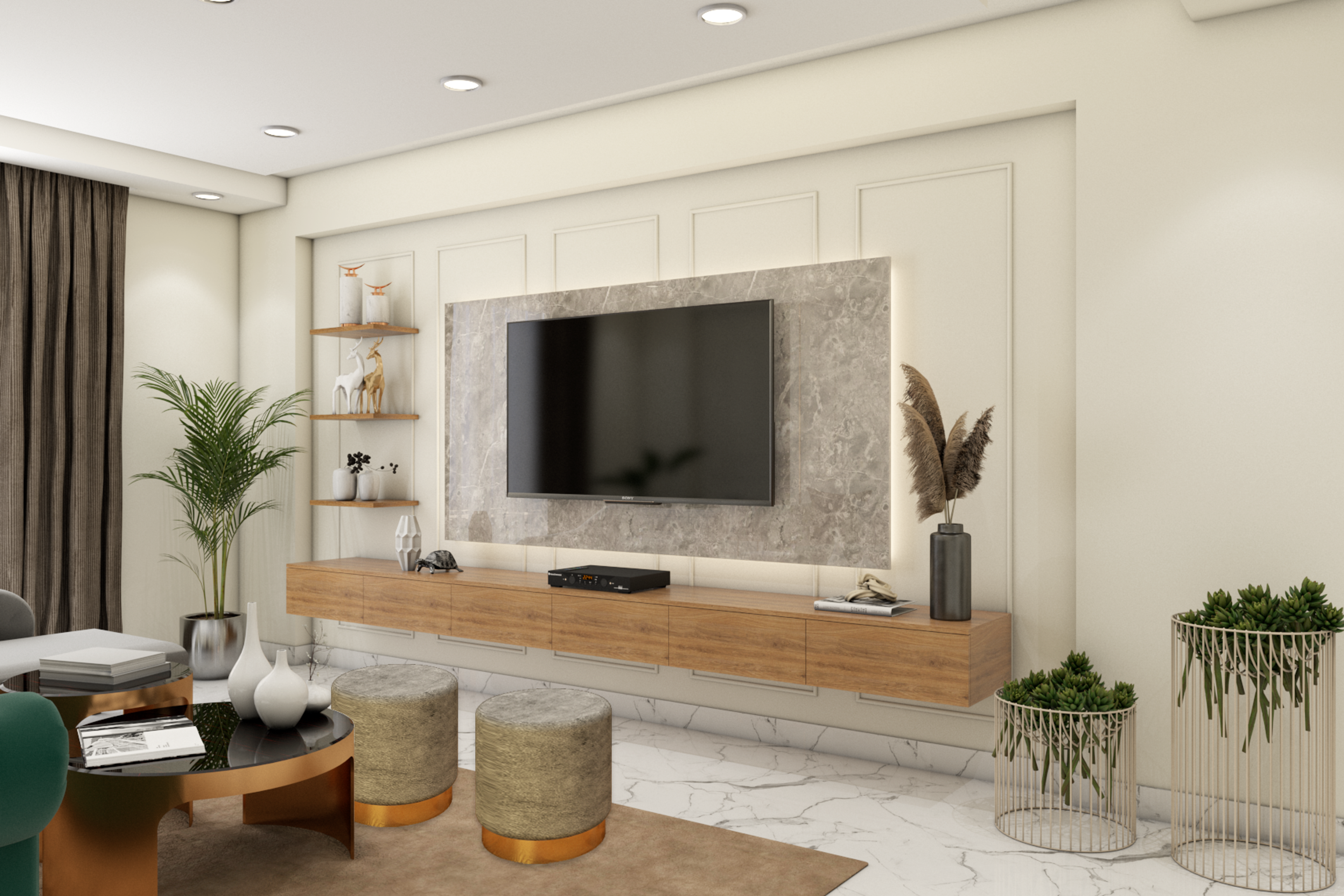 Contemporary Living Room - Livspace