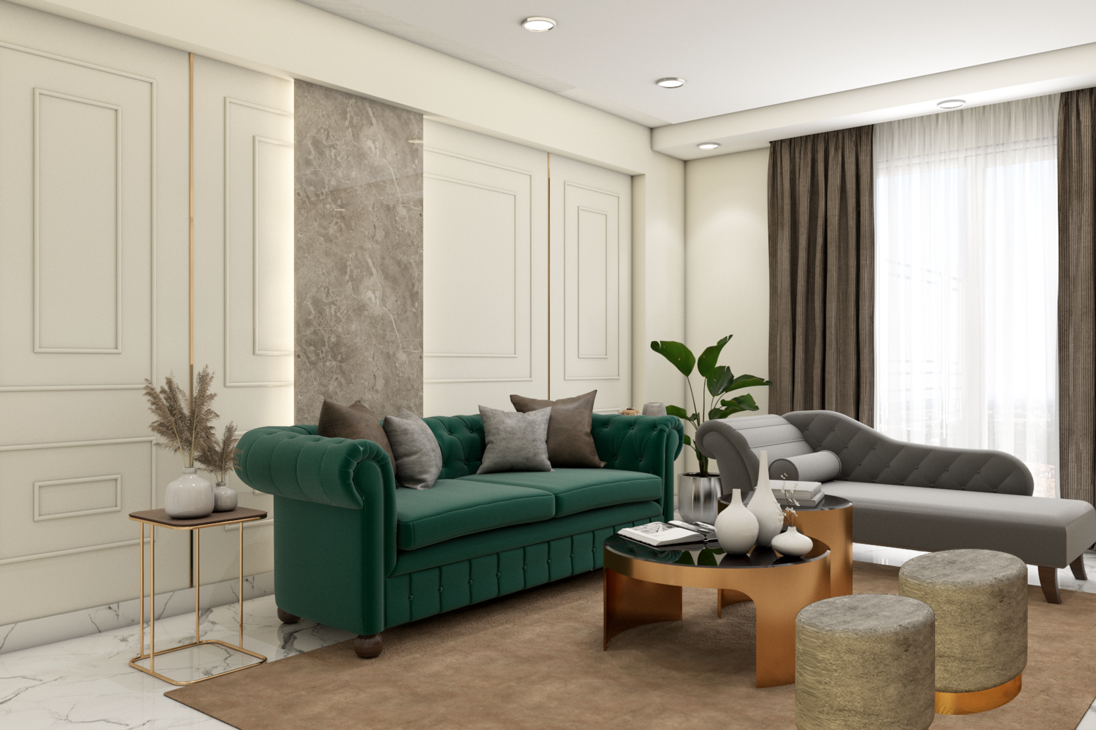 Contemporary Living Room Design With Vibrant Interiors