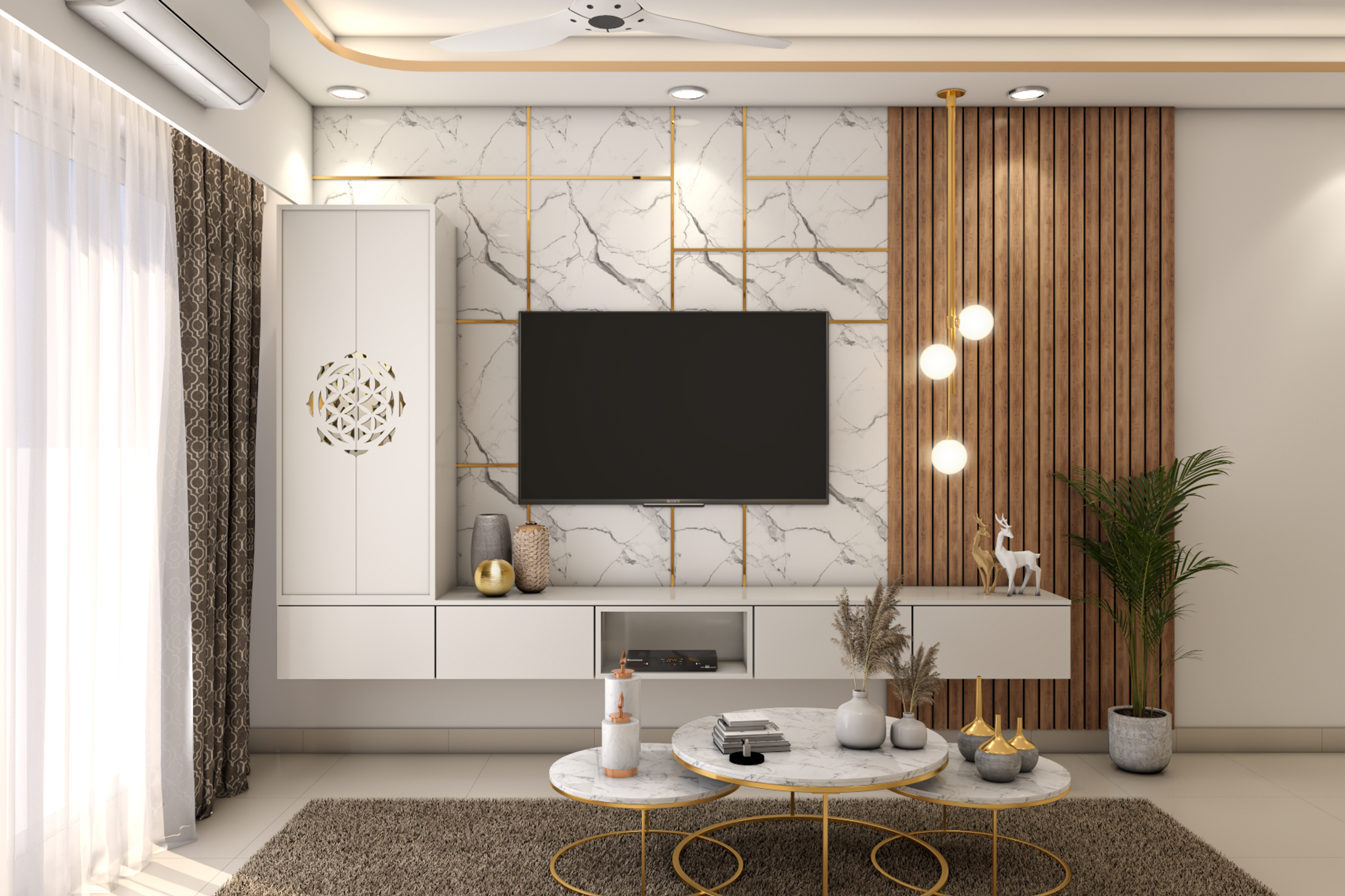 L Shaped Living Room Design - Livspace