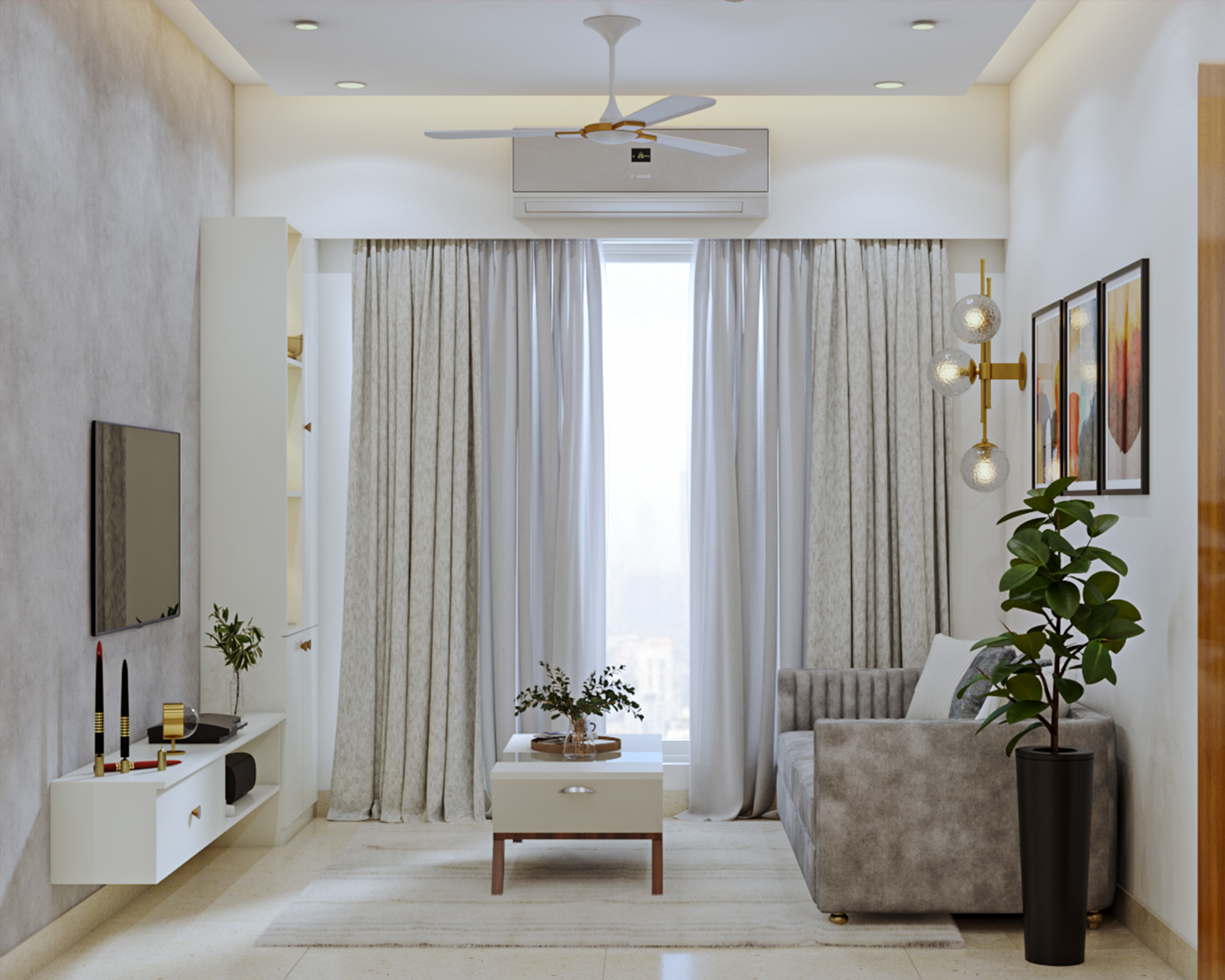 Classic Living Room - Livspace