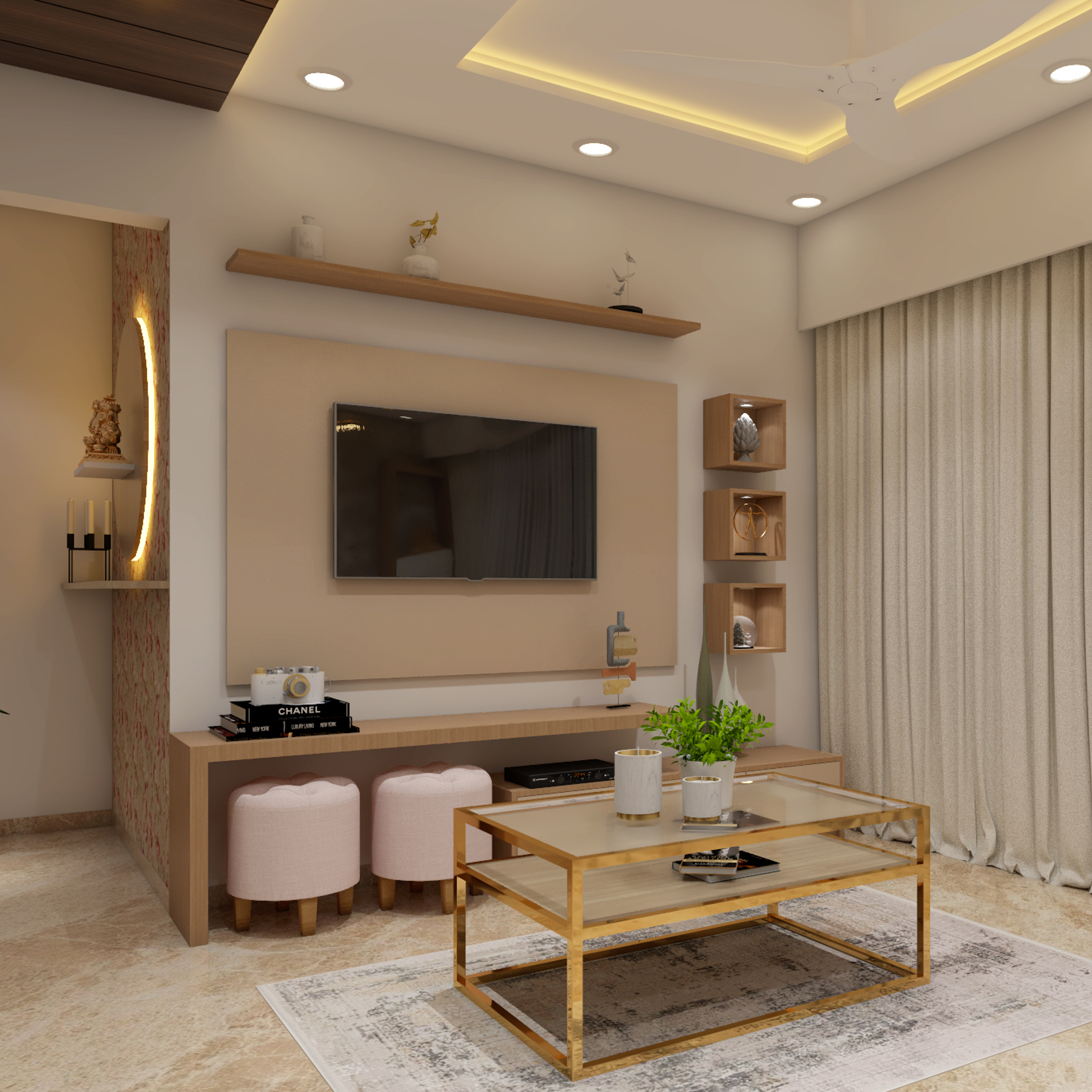 Contemporary Living Room Design With Neutral Toned Interiors