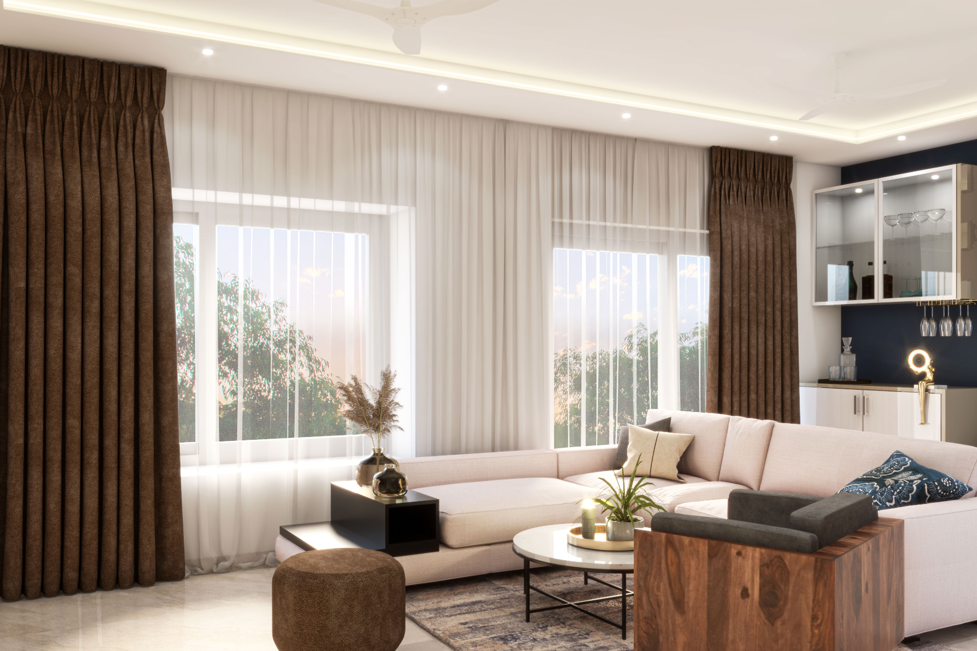 Contemporary Living Room - Livspace