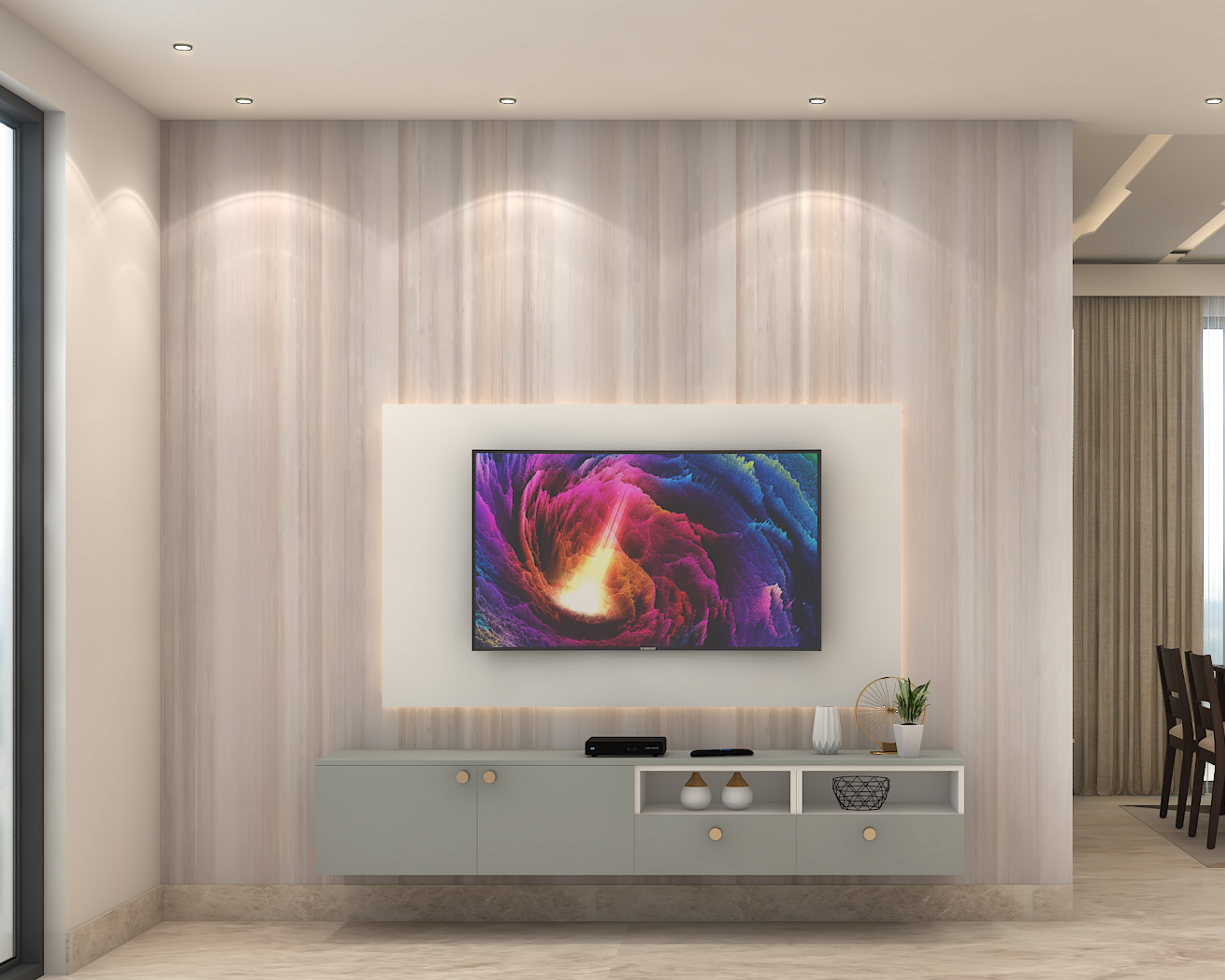 Grey Living Room Design - Livspace