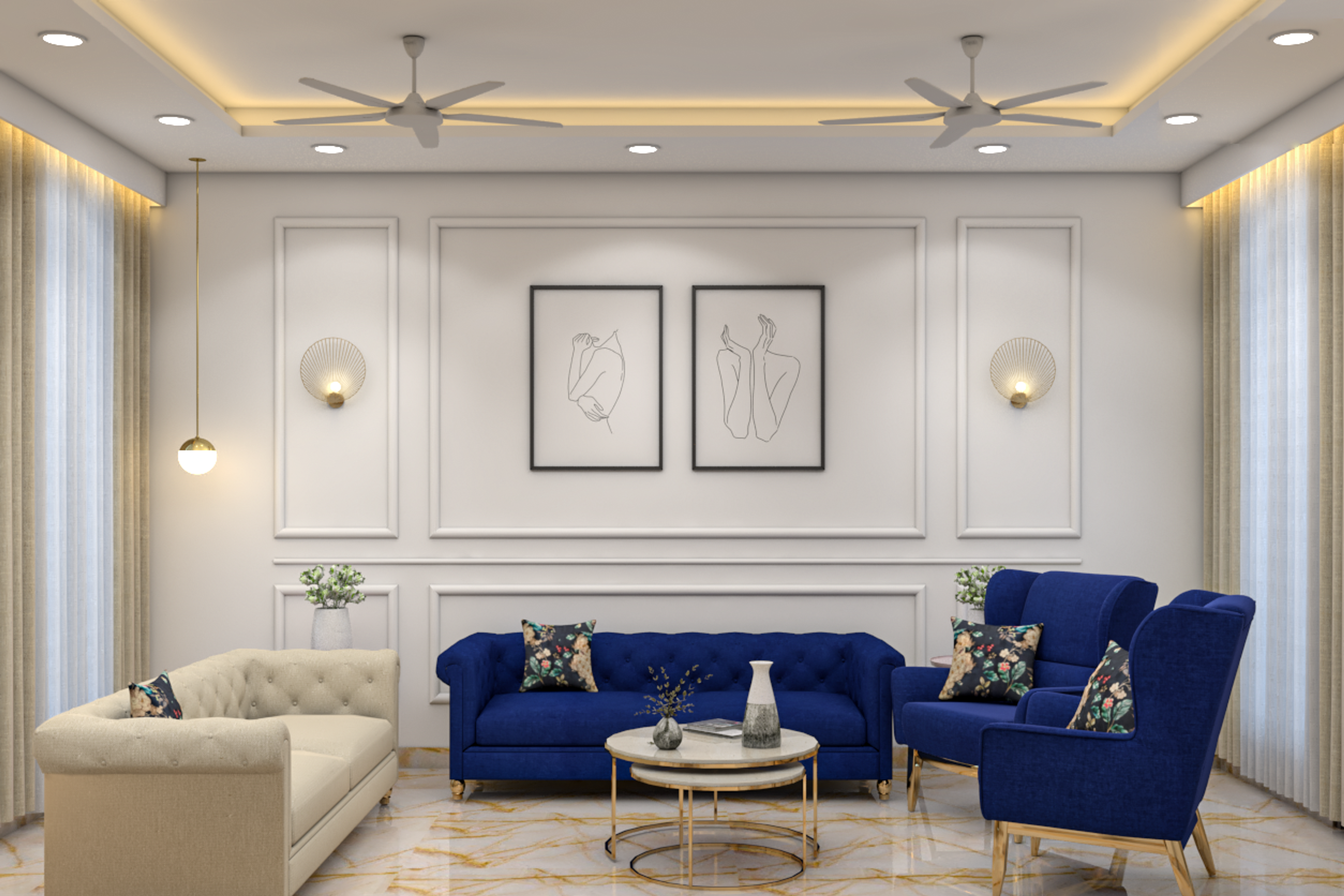 Modern Living Room Design With Vibrant Interiors