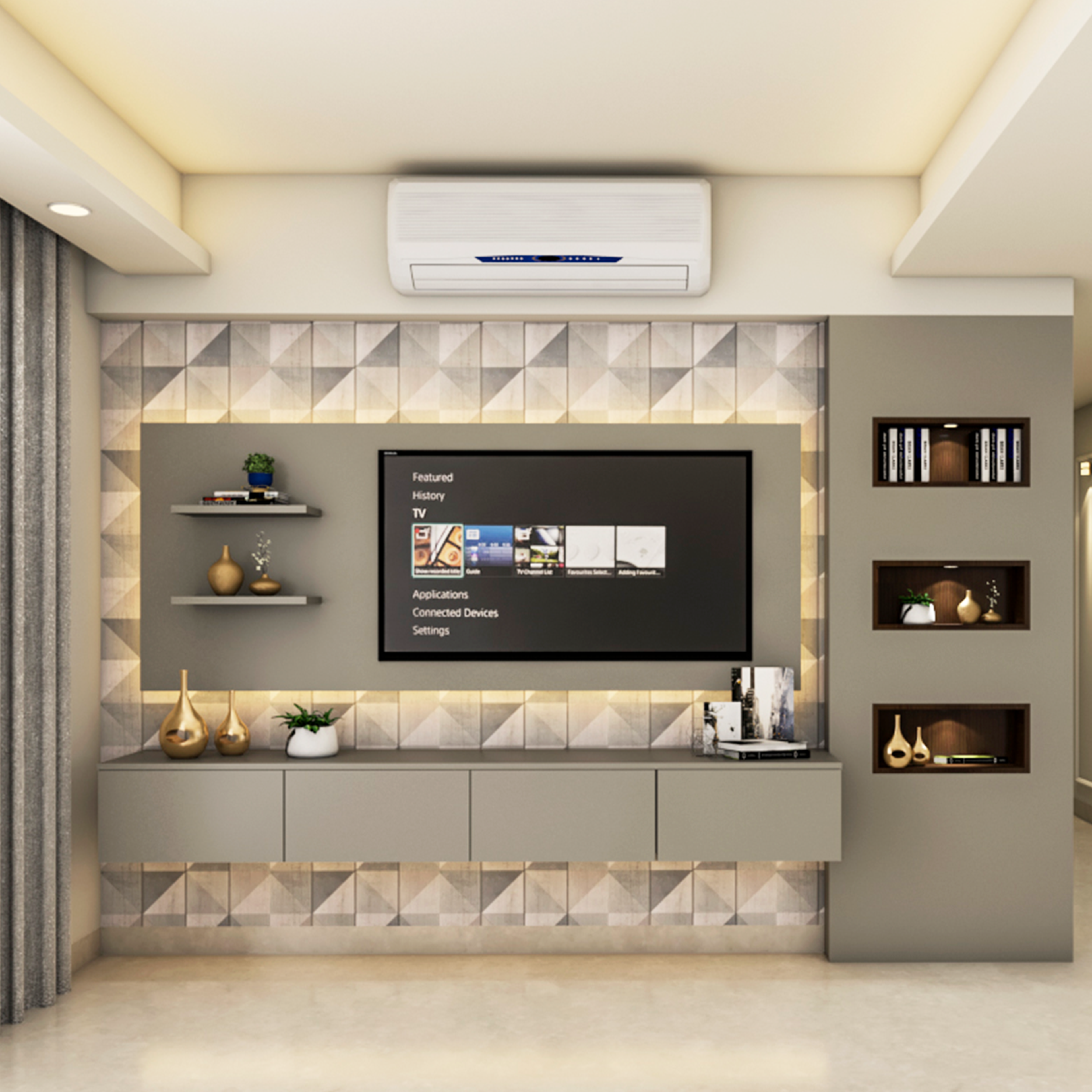 Contemporary Style Compact Living Room