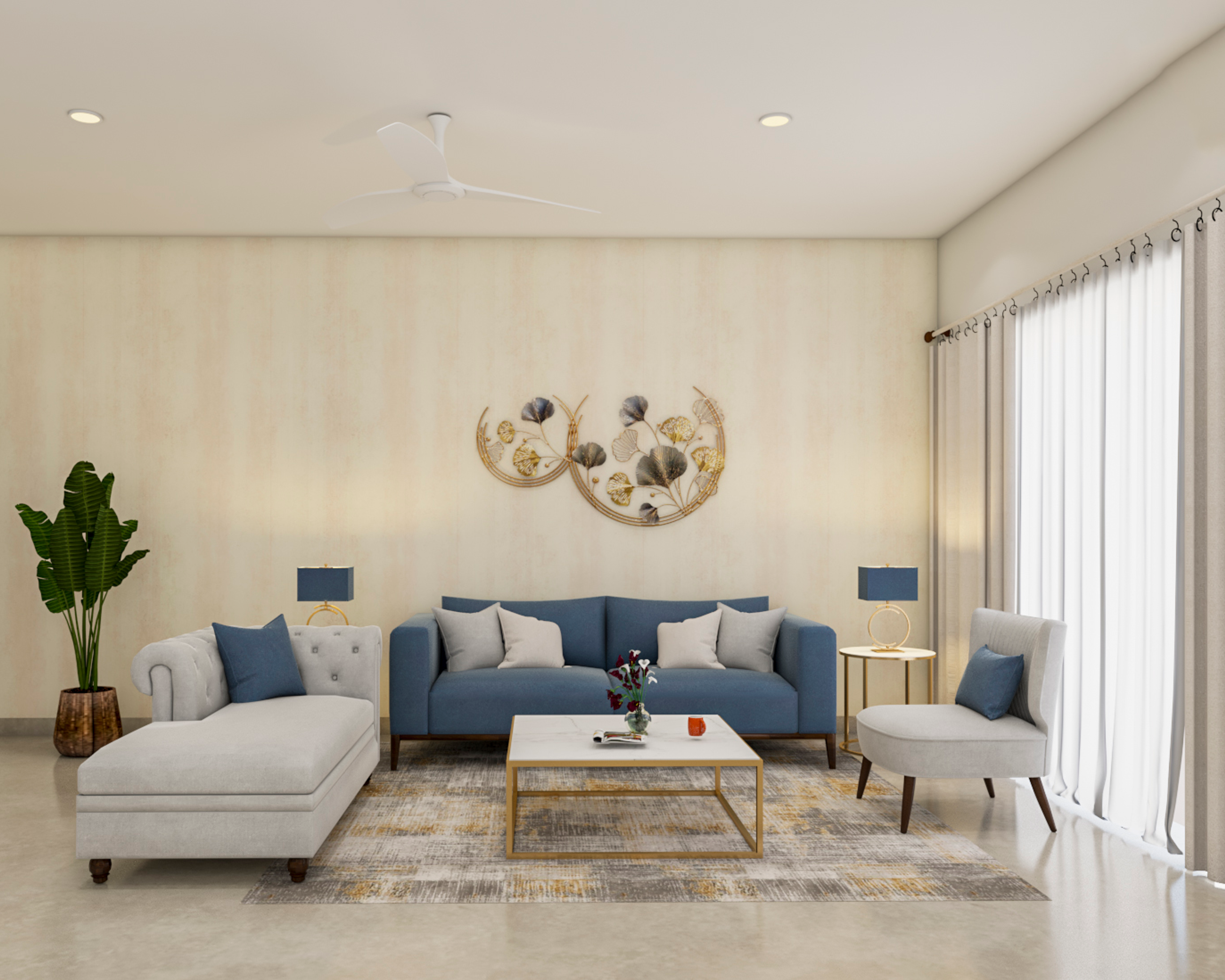 Classic Living Room Design With Chic Spacious Interiors