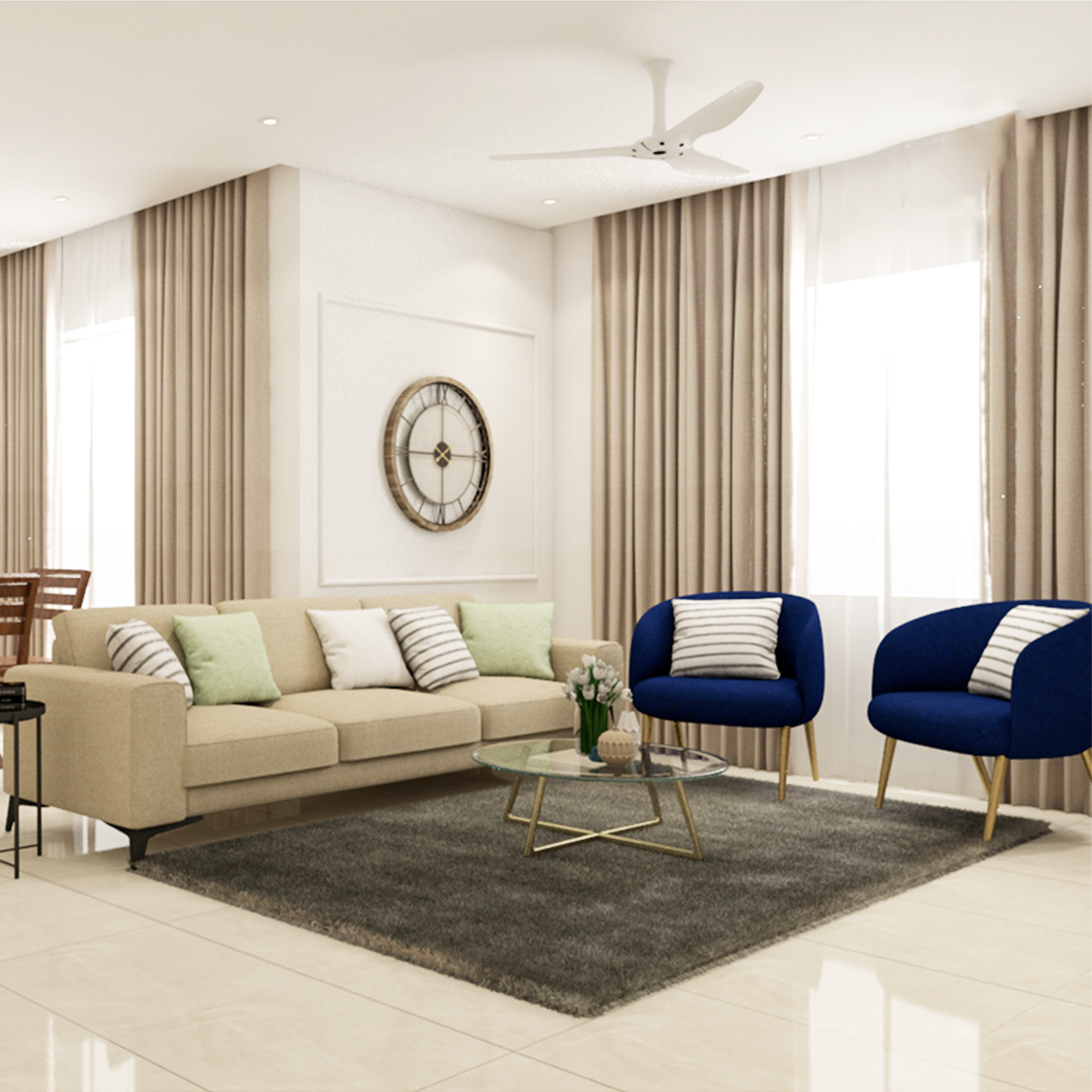 Compact Sized Contemporary Style Living Room