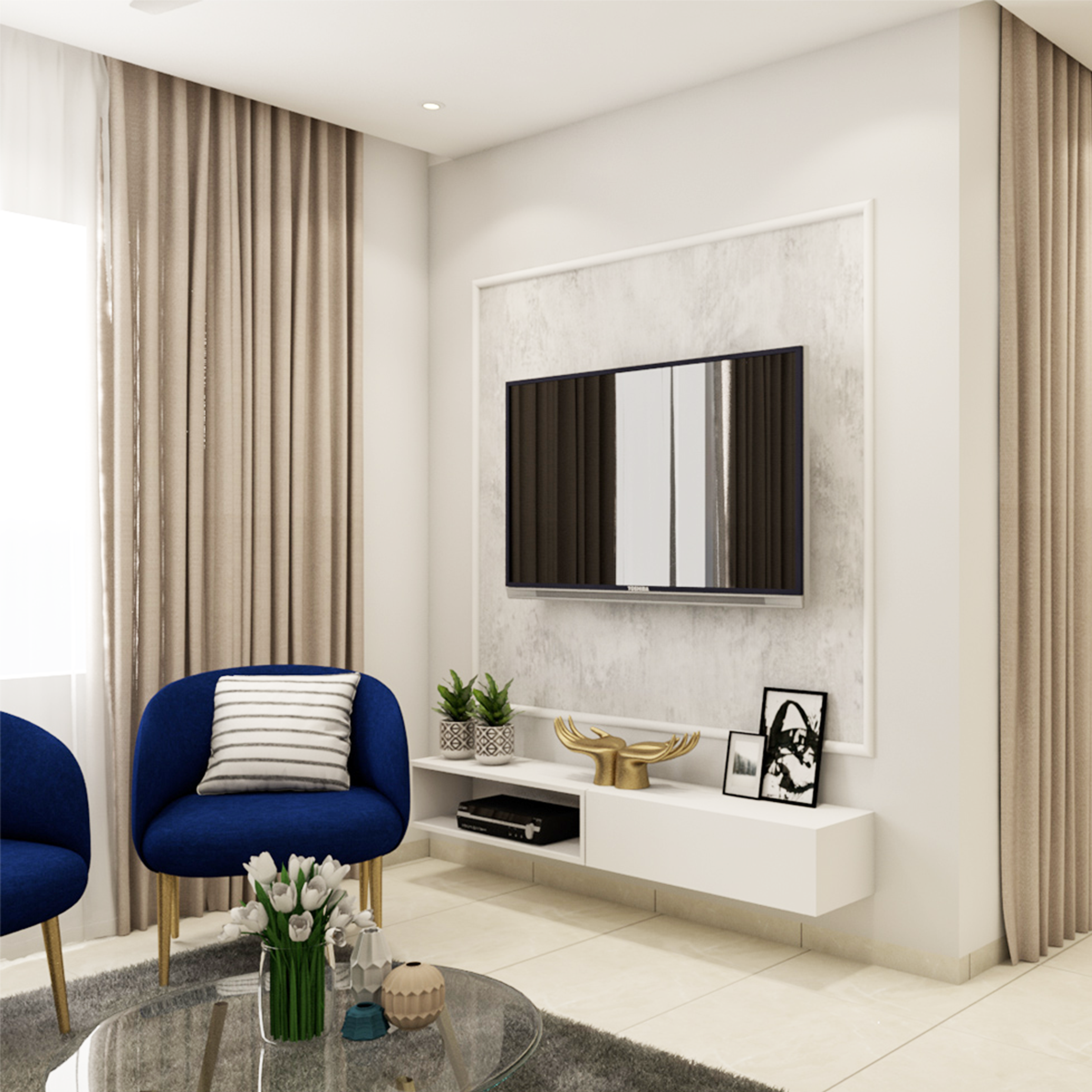 Contemporary Living Room - Livspace