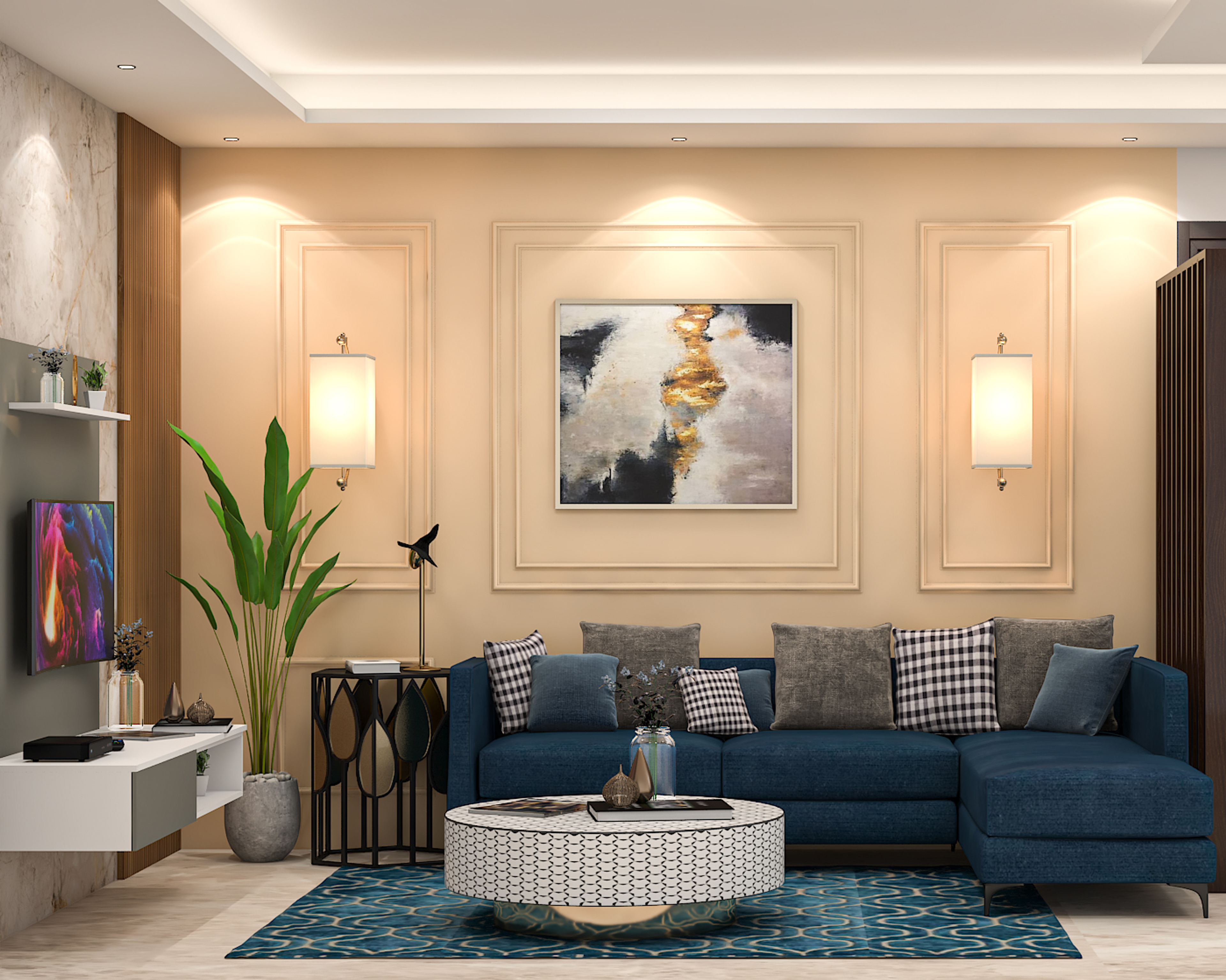 Convenient Contemporary Living Room Design