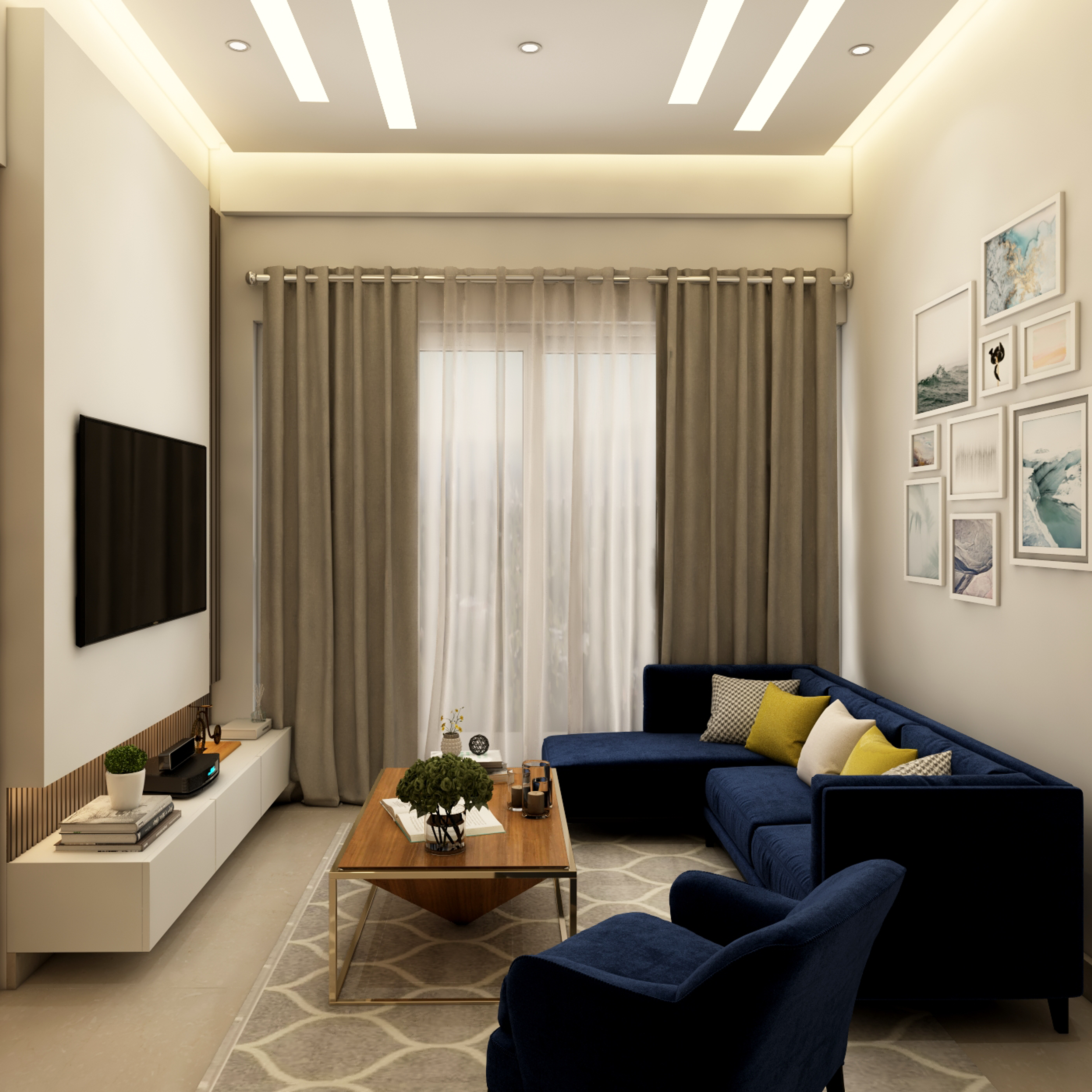 Contemporary Living Room Design With Compact Cosy Interiors