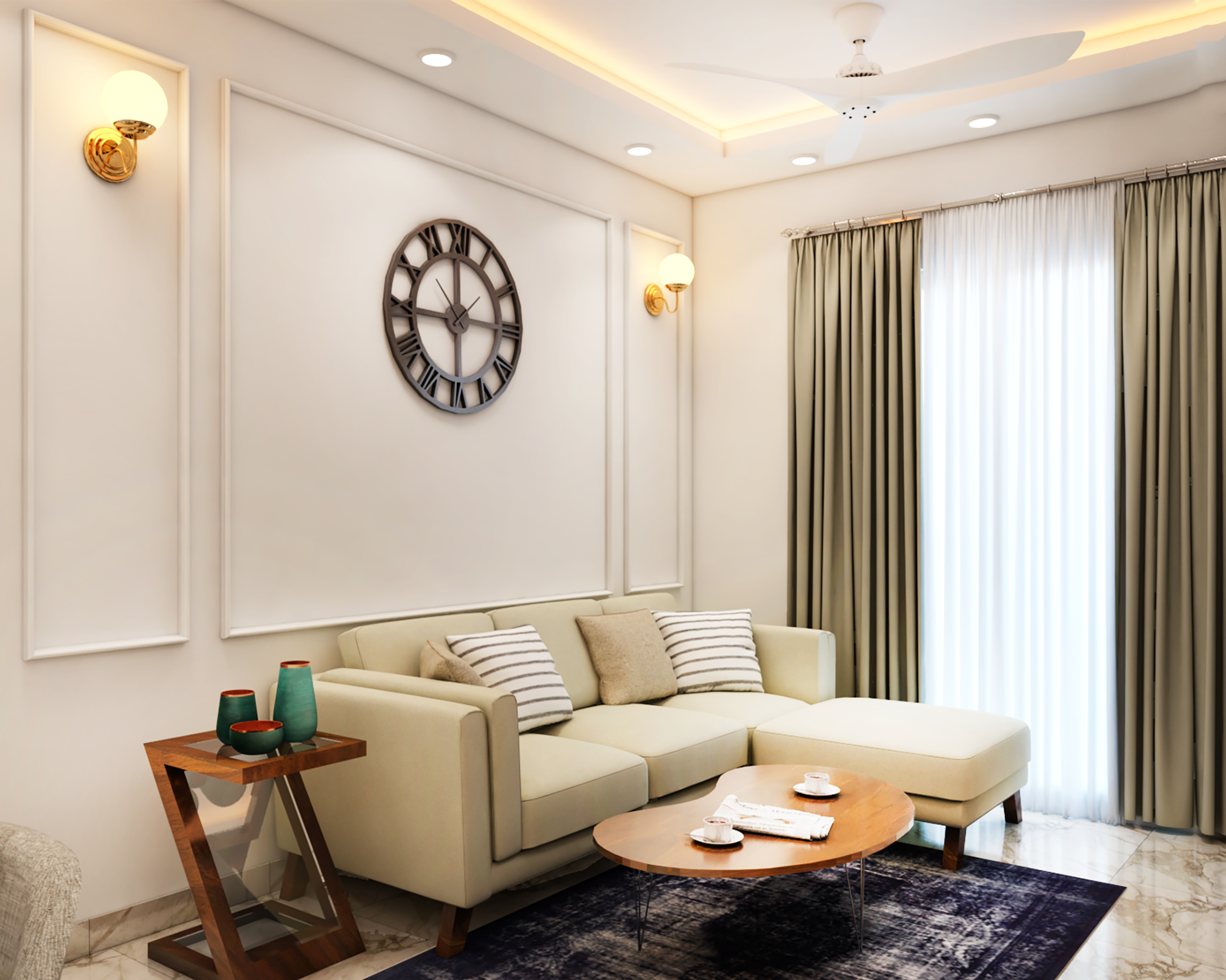 Subtle Toned Modern Living Room Design Ideas