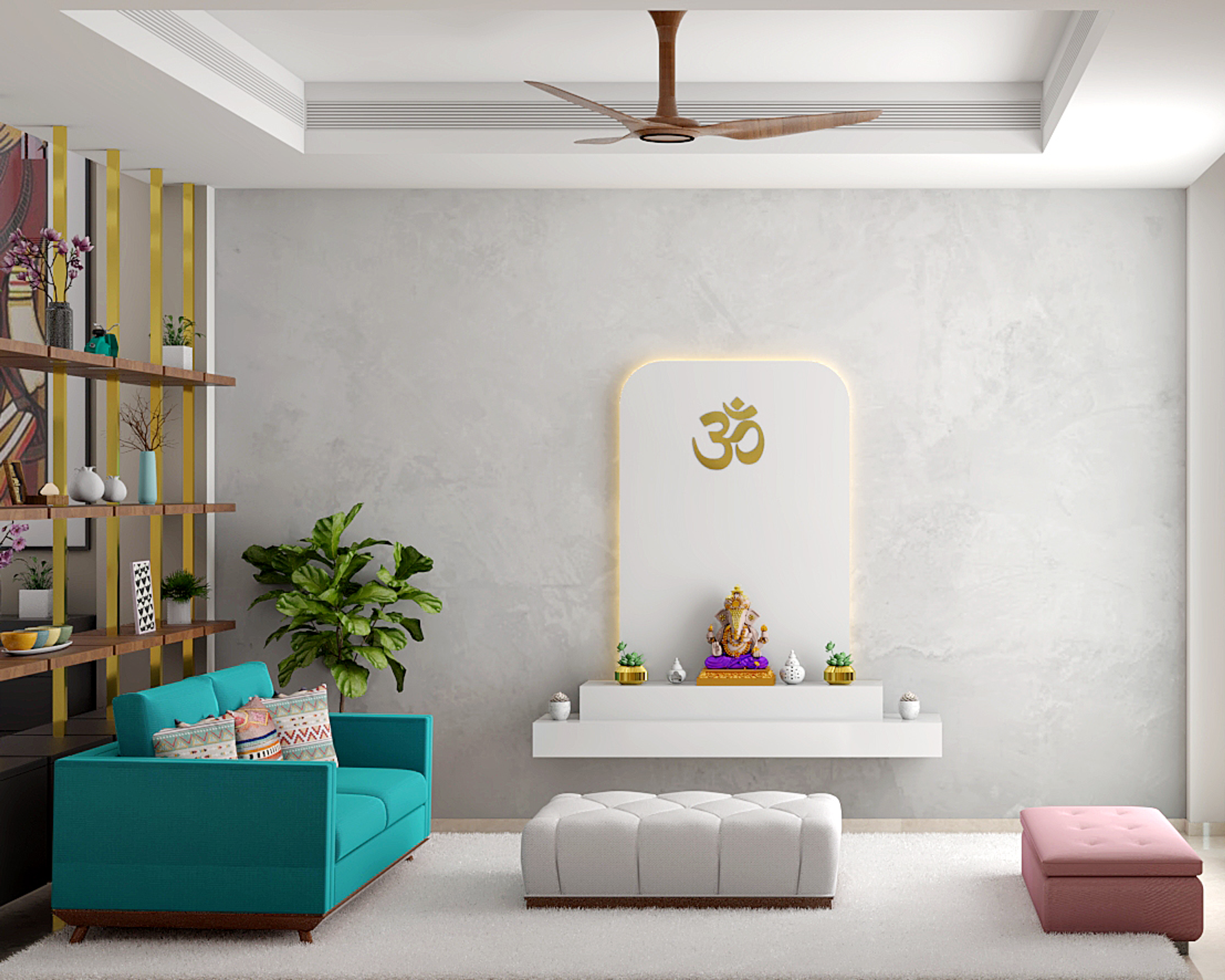 Modern Spacious Mandir Design For Home